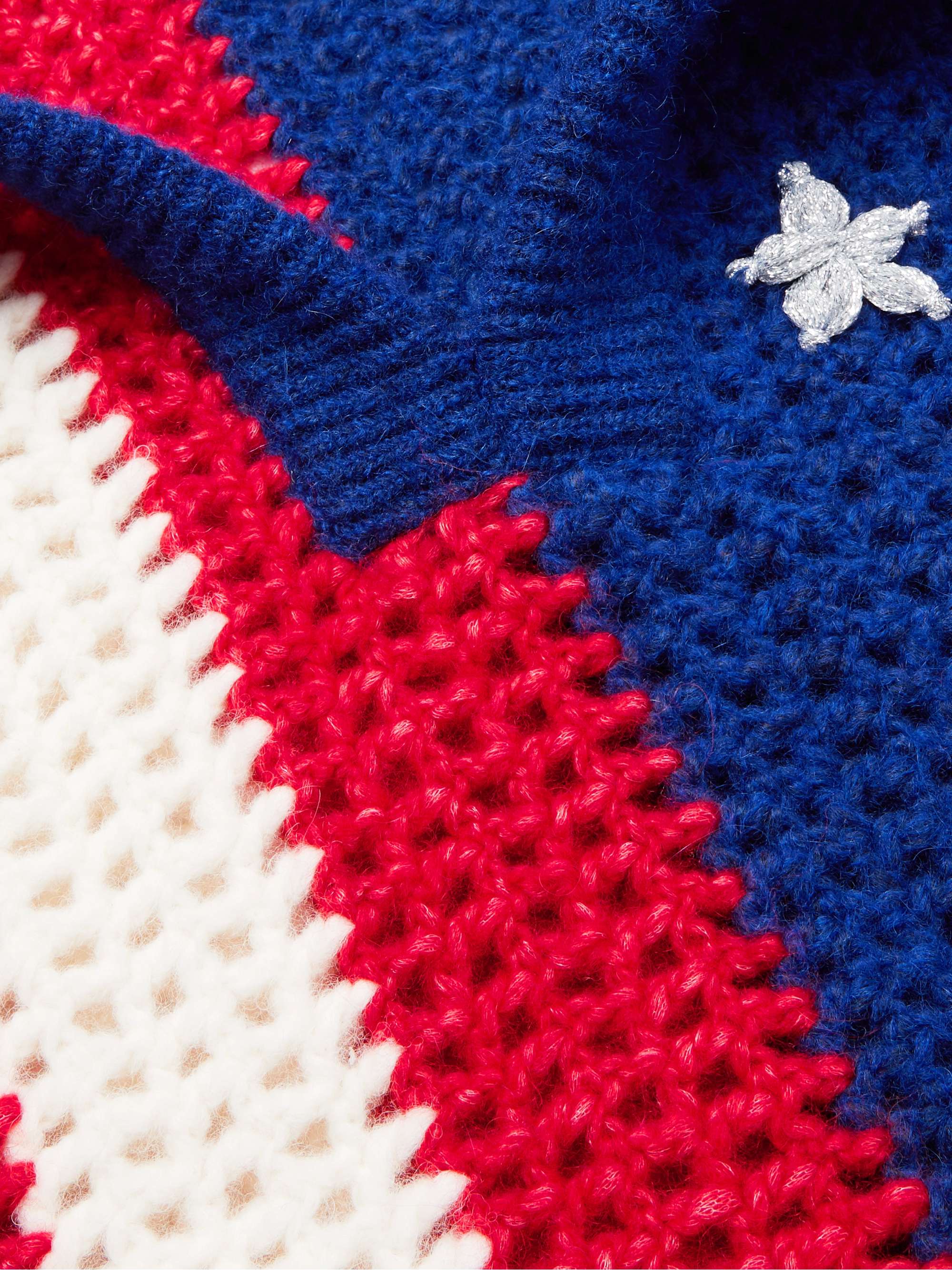 CELINE HOMME Lurex-Trimmed Crocheted Alpaca-Blend Hoodie