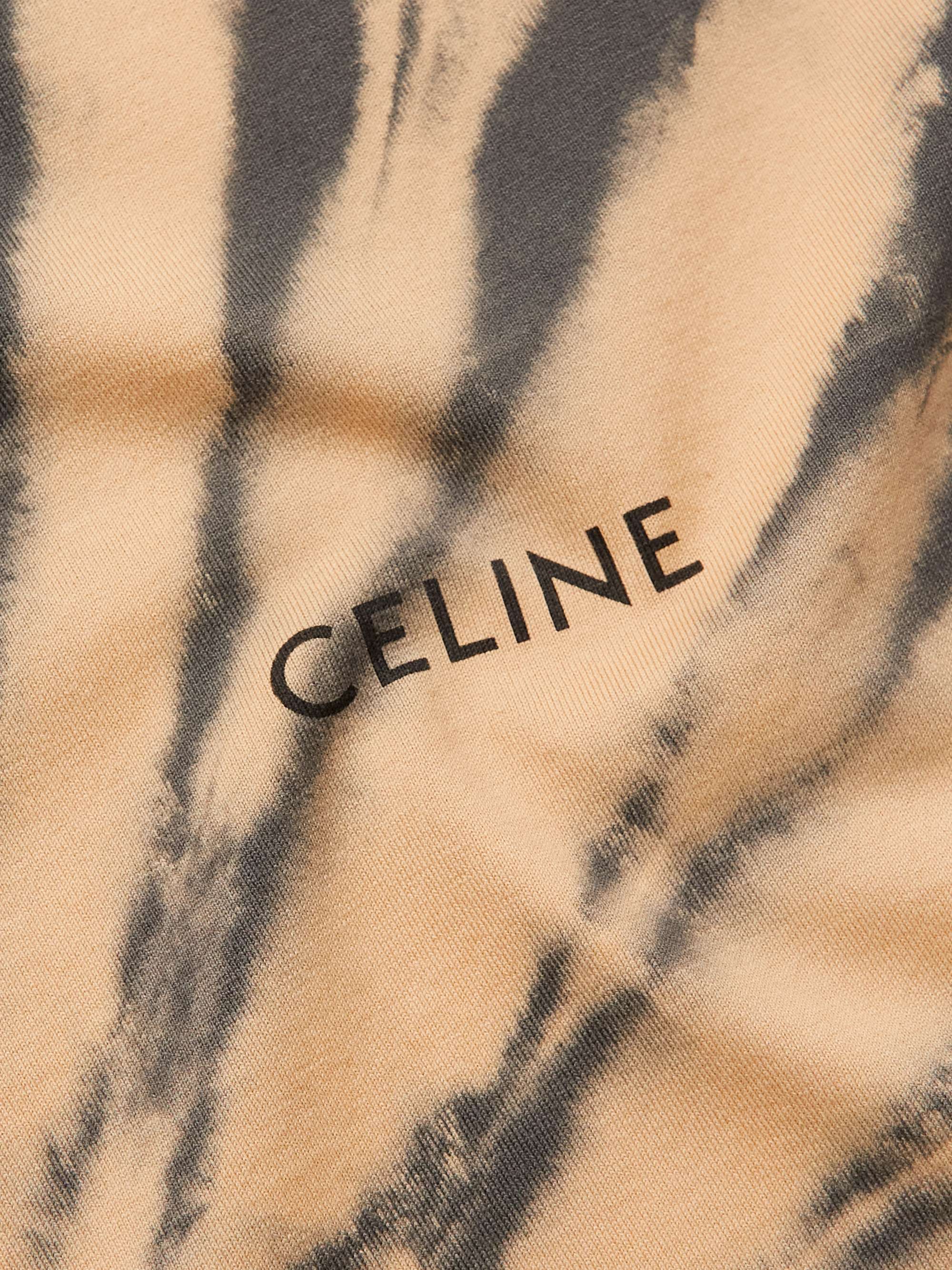CELINE HOMME Logo-Print Tie-Dyed Cotton-Jersey T-Shirt