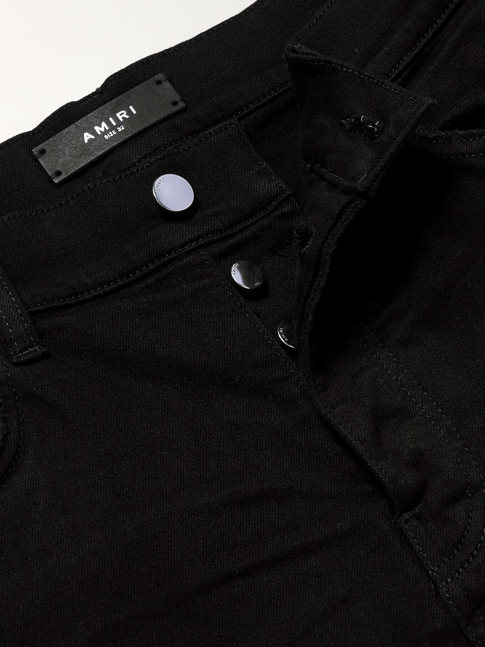 AMIRI Skinny-Fit Logo-Appliquéd Distressed Jeans