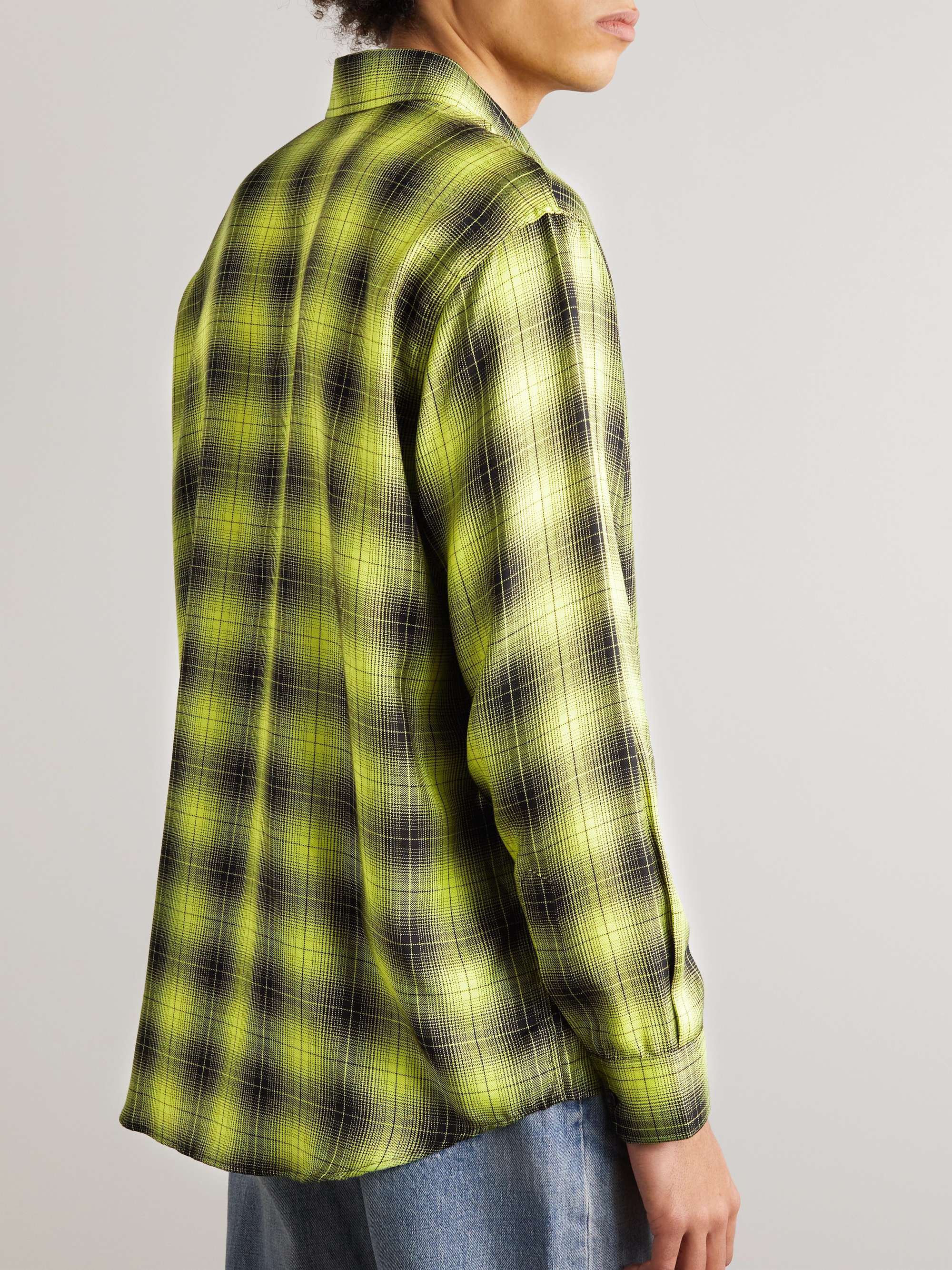 CELINE HOMME Checked Cotton-Flannel Shirt