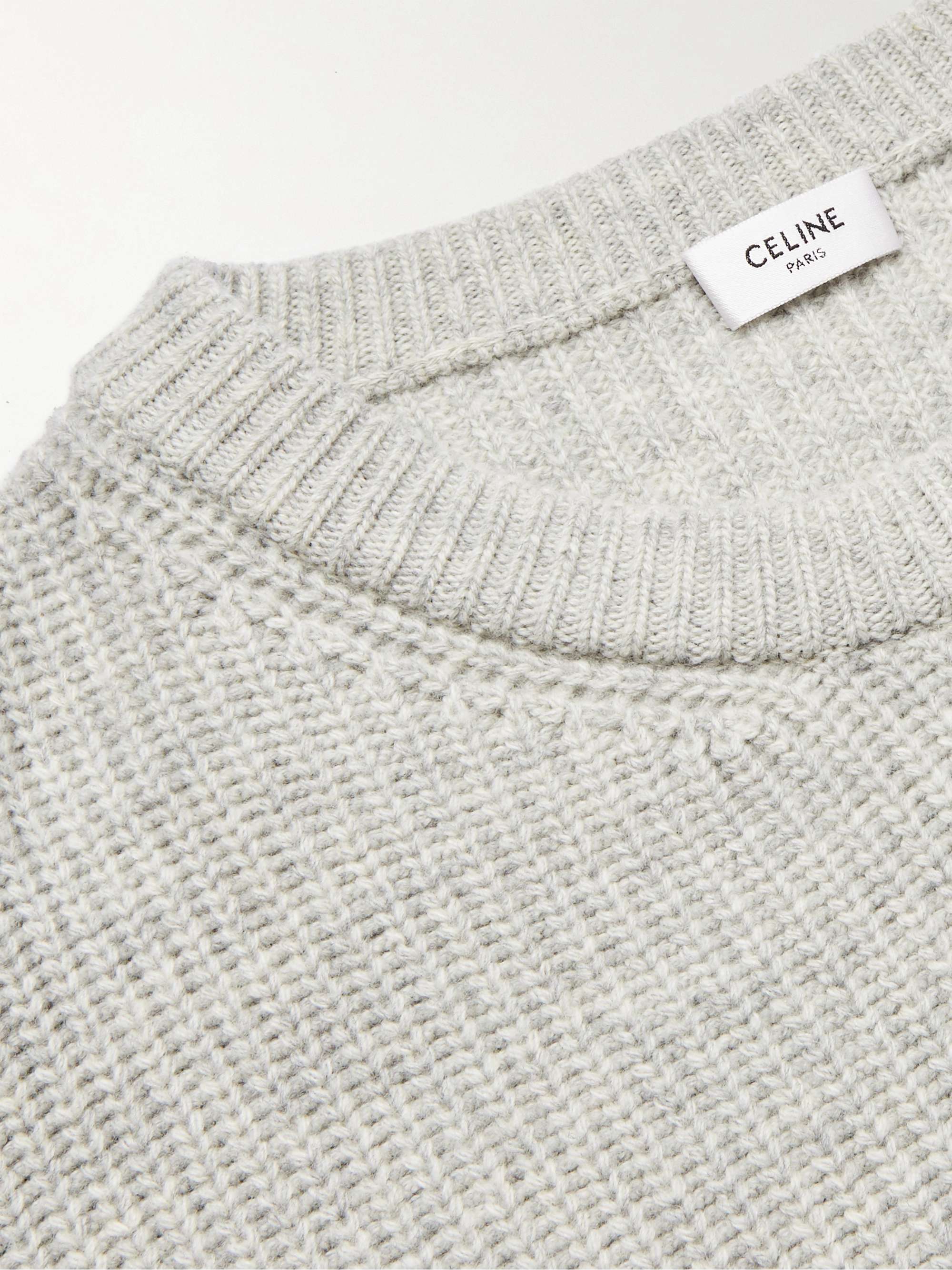 CELINE HOMME Pullover in lana con logo applicato e cristalli