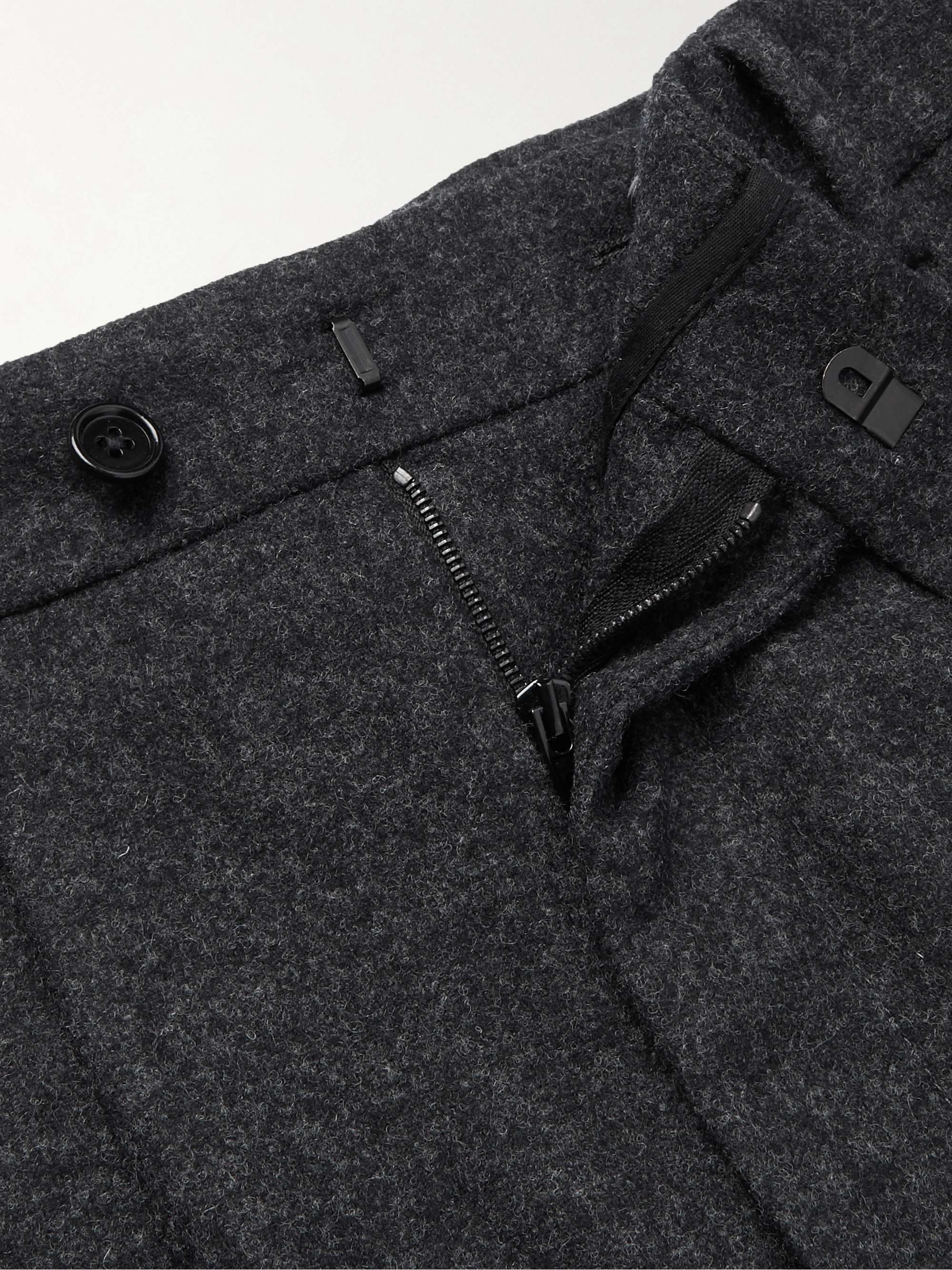 CELINE HOMME Straight-Leg Pleated Virgin Wool Shorts
