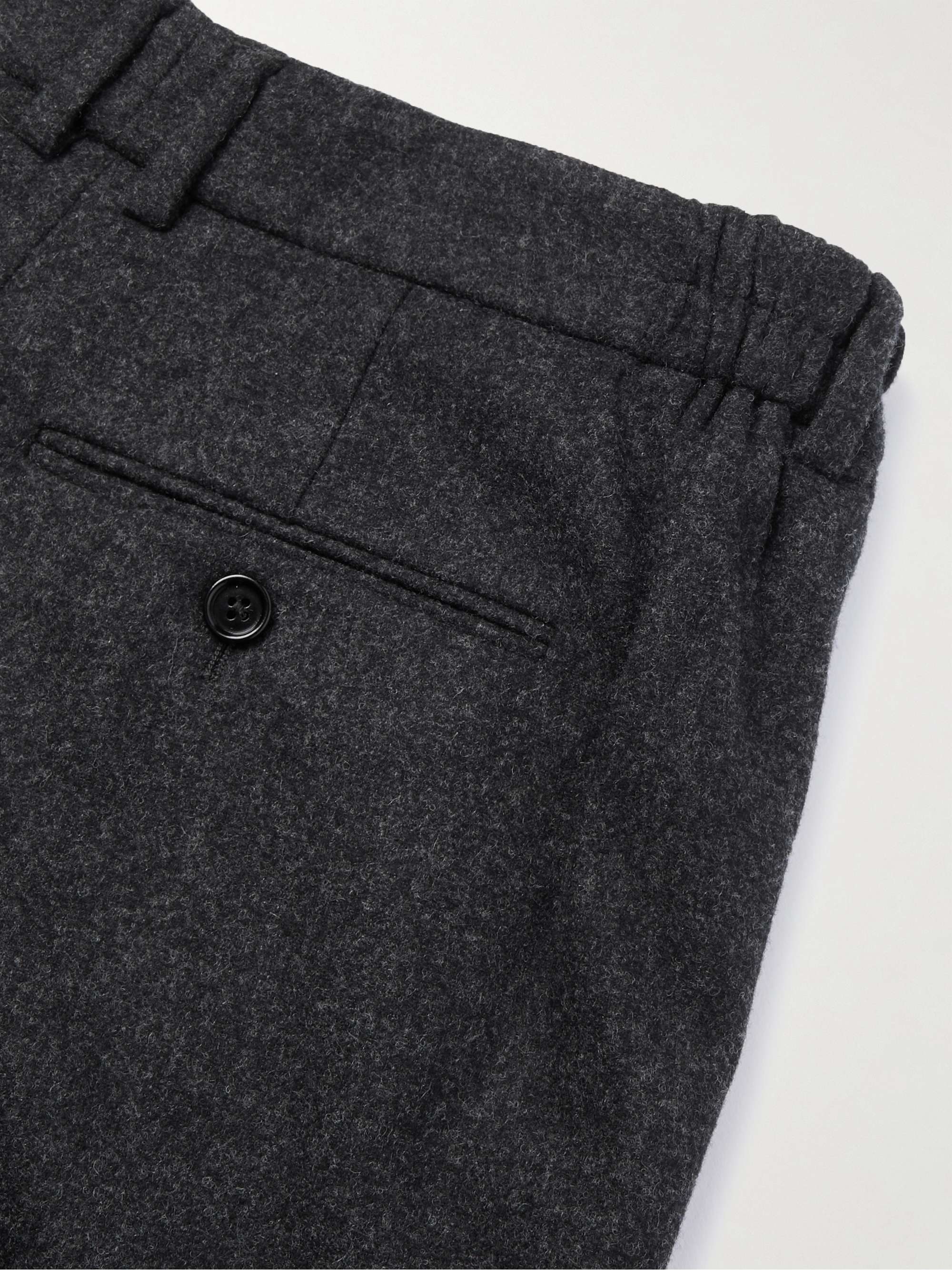 CELINE HOMME Straight-Leg Pleated Virgin Wool Shorts