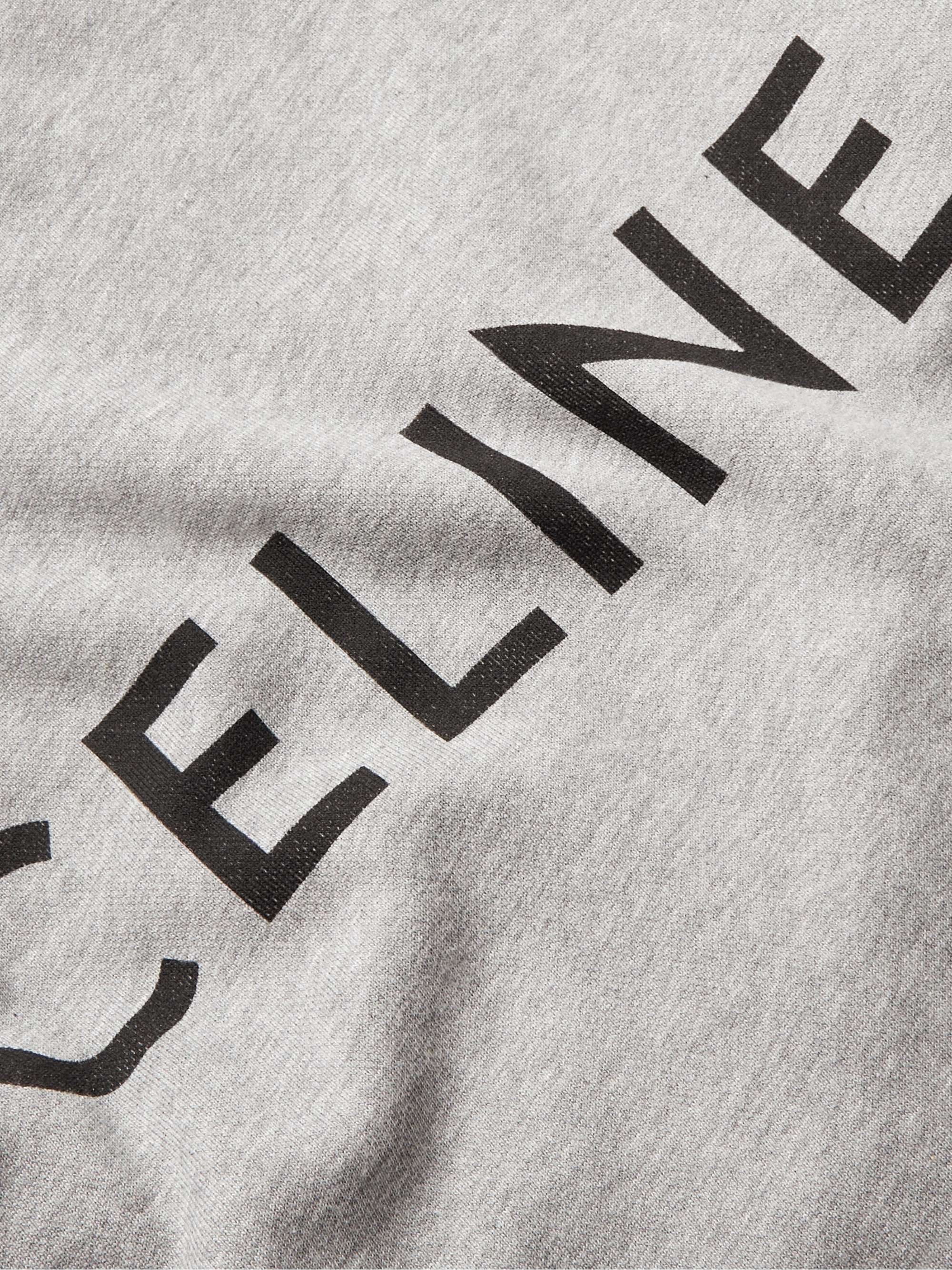 CELINE Logo-Print Stretch-Cotton Jersey Sweatshirt