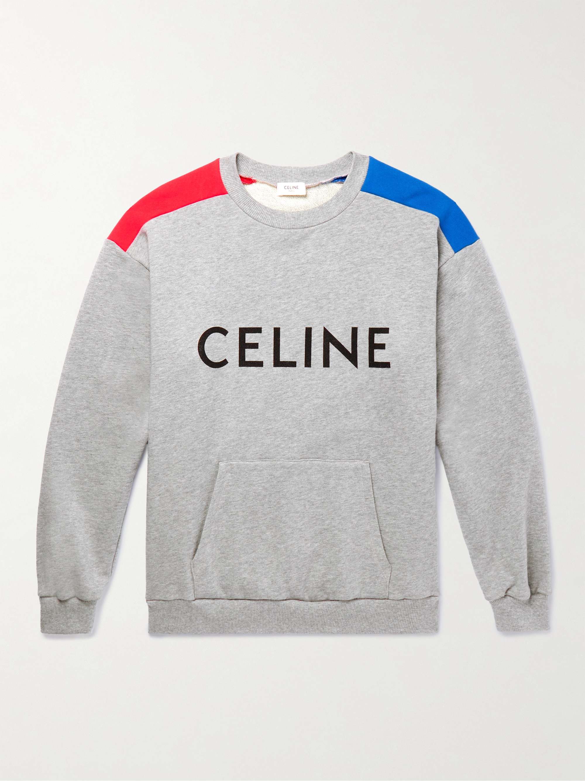 CELINE Logo-Print Stretch-Cotton Jersey Sweatshirt