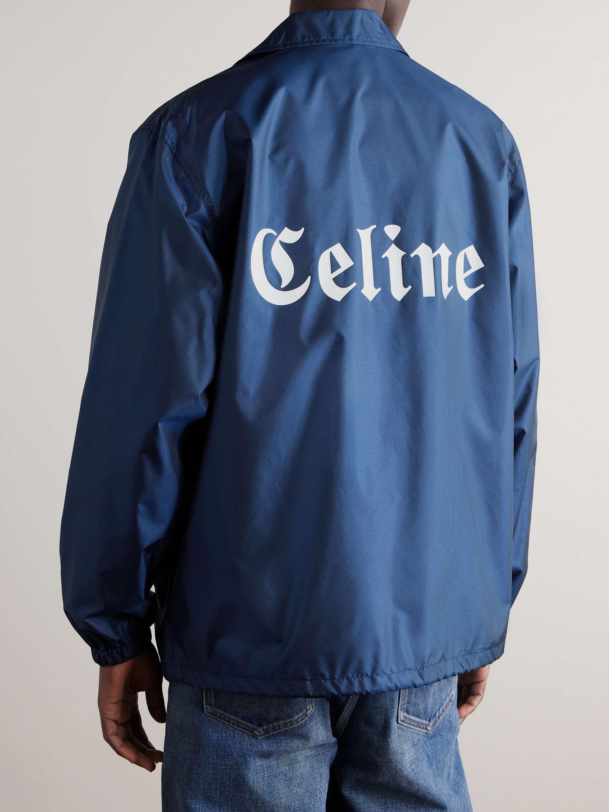 CELINE HOMME ロゴプリント シェル コーチジャケット