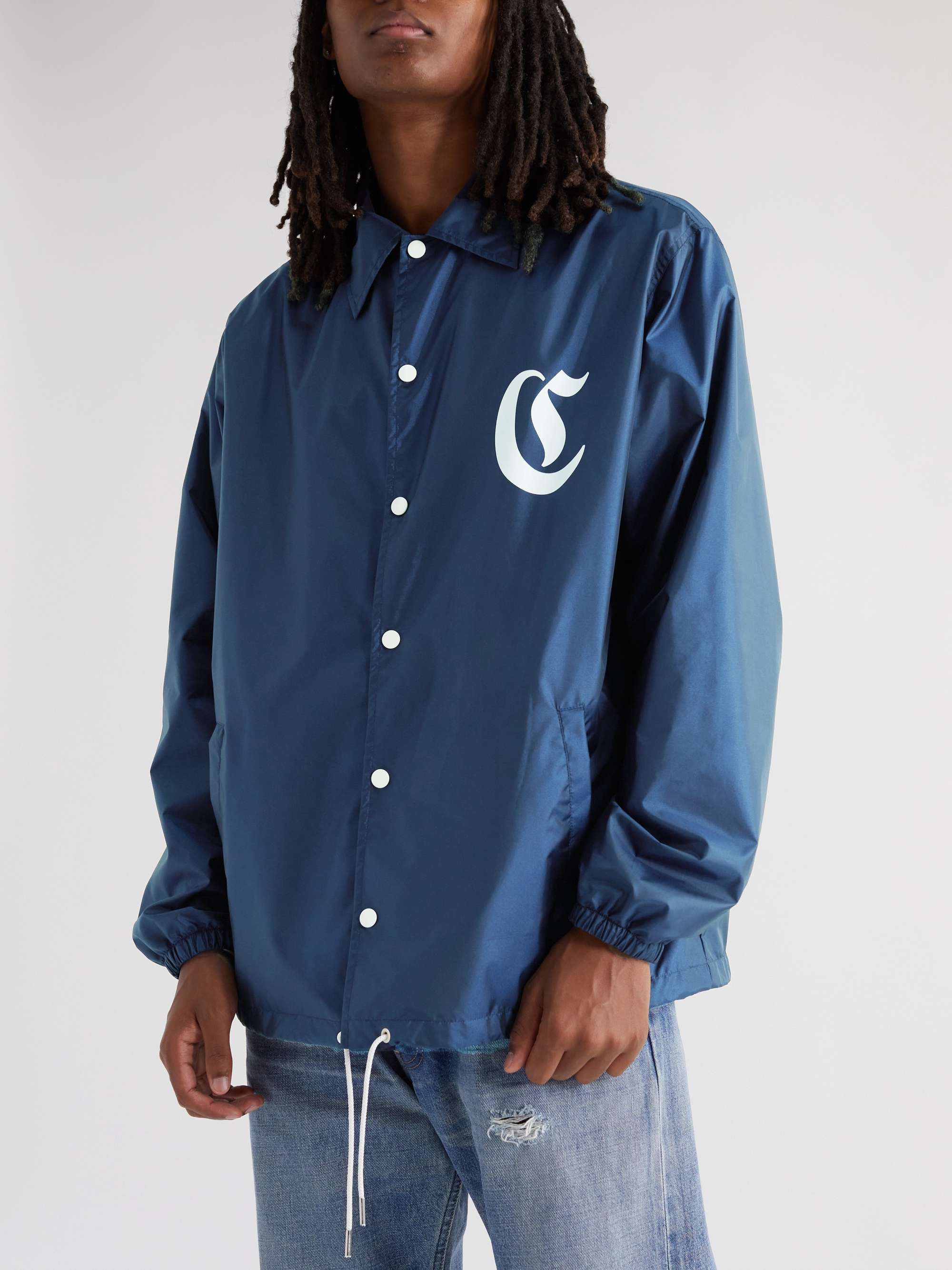 CELINE HOMME Logo-Print Shell Coach Jacket