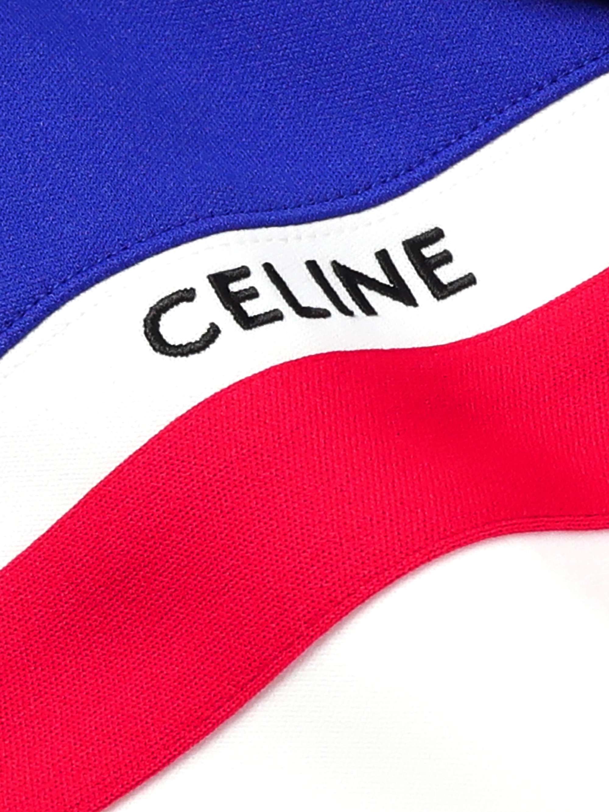 CELINE HOMME Logo-Embroidered Striped Jersey Track Jacket