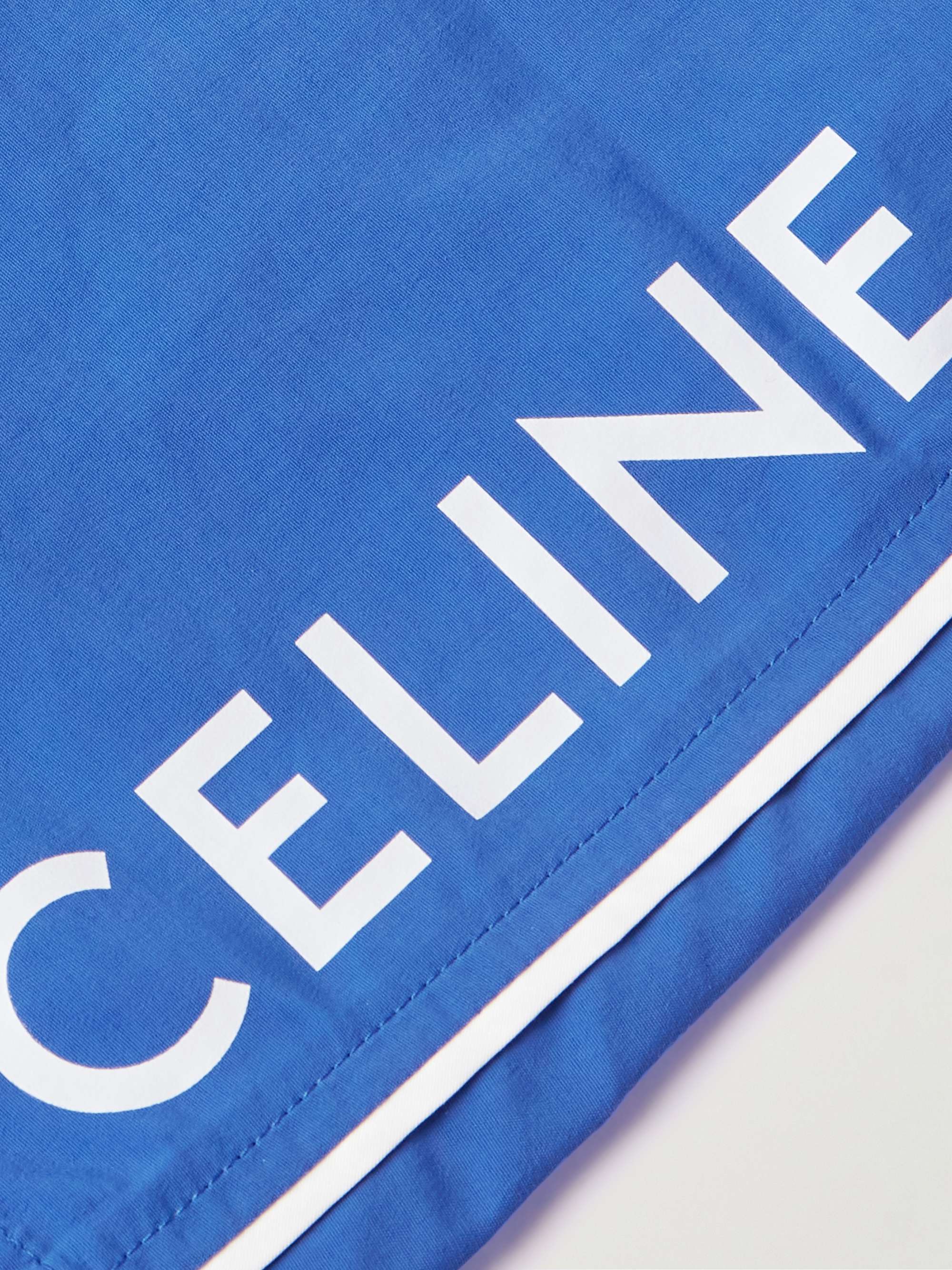 CELINE HOMME Logo-Print Straight-Leg Mid-Length Swim Shorts