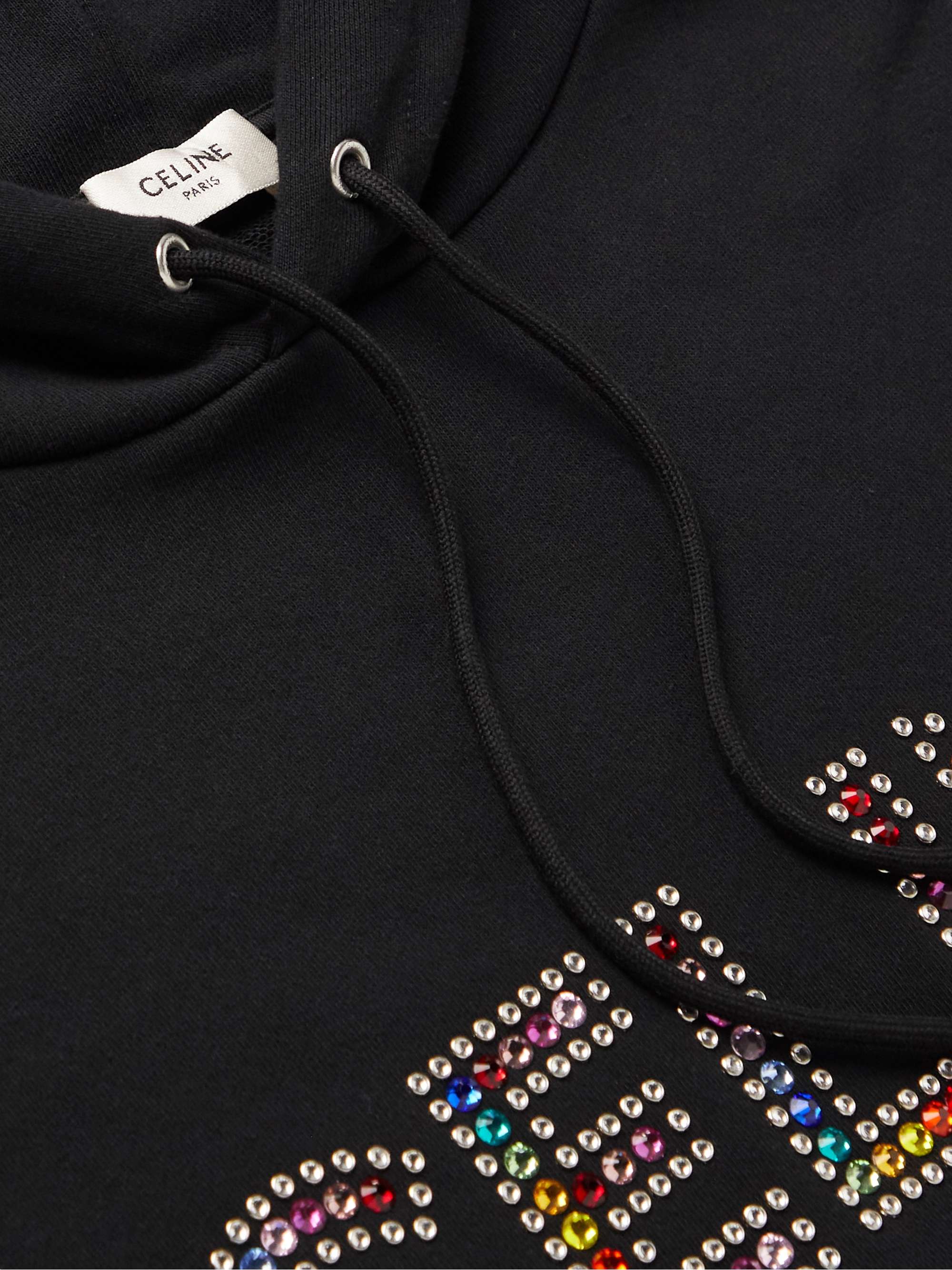 CELINE HOMME Logo-Embellished Cotton-Jersey Hoodie