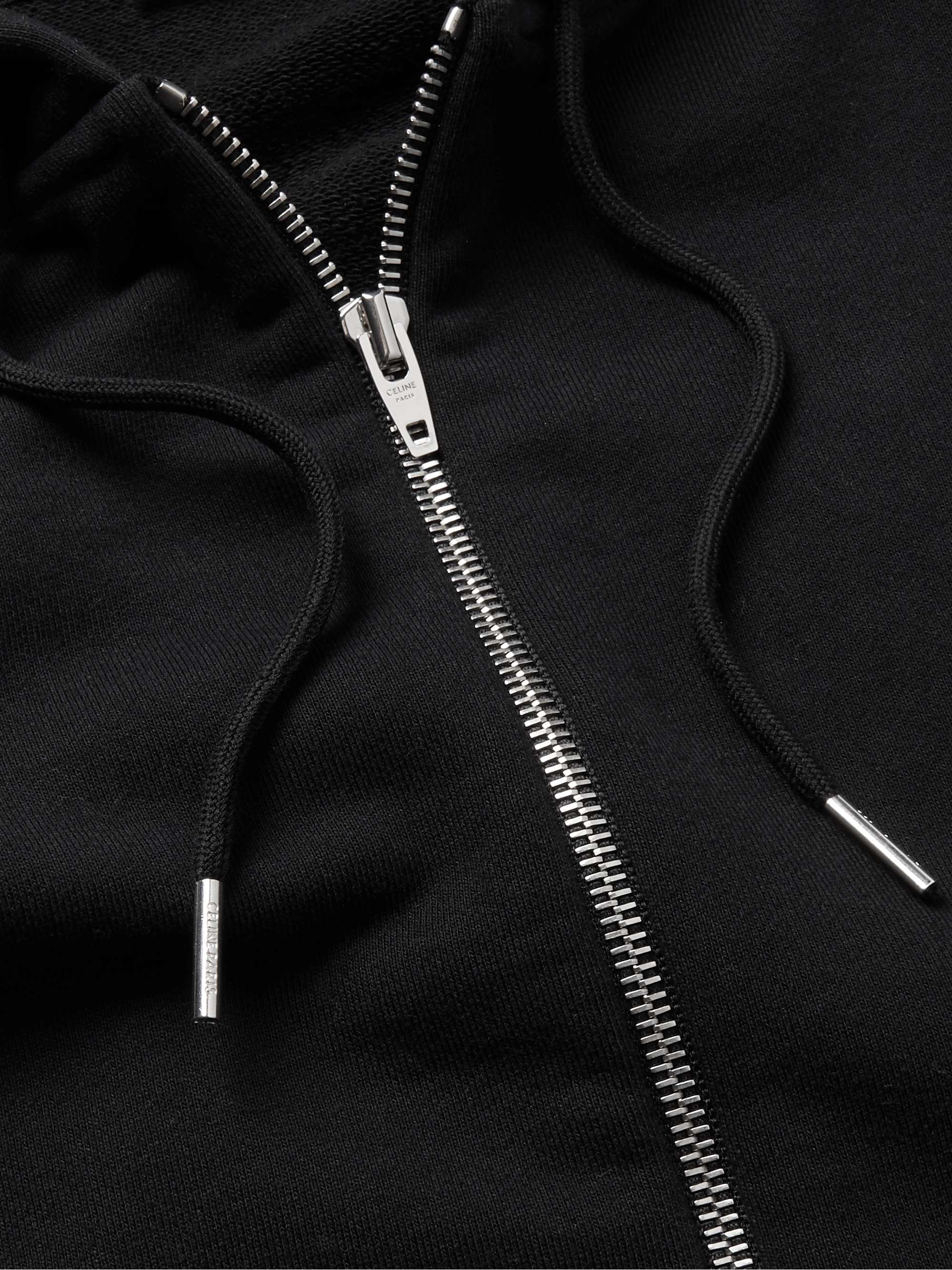 CELINE HOMME Logo-Print Cotton-Blend Jersey Hoodie
