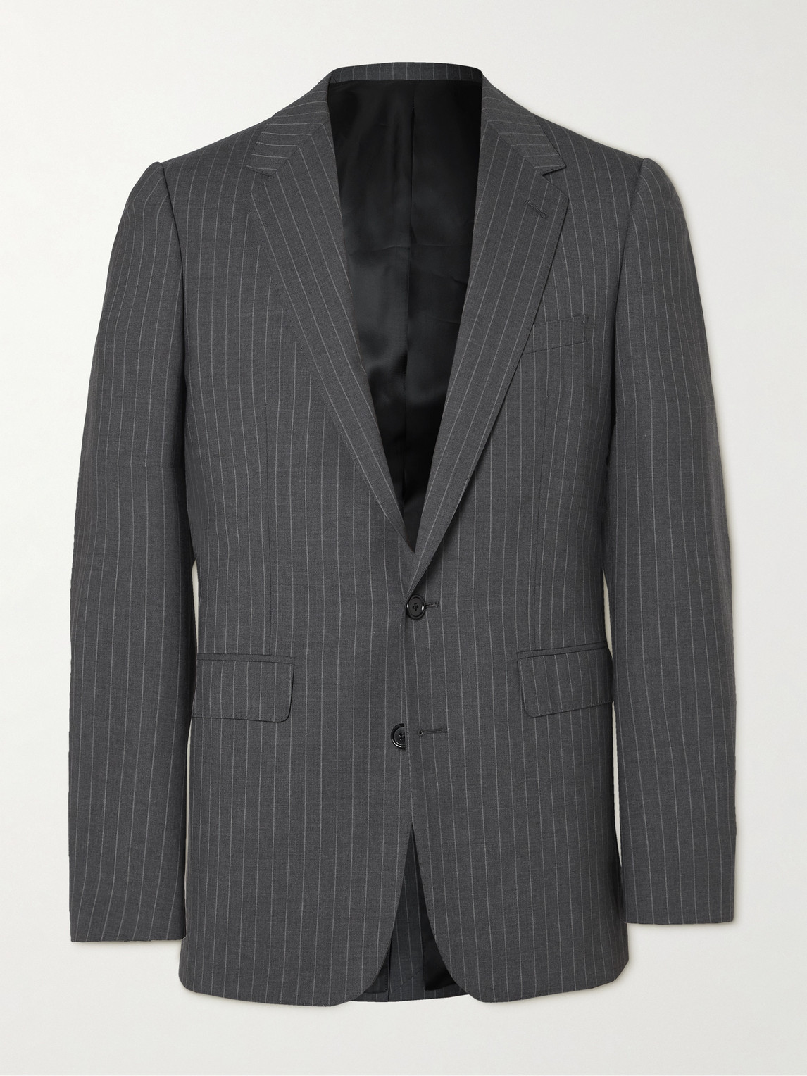 Pinstriped Wool Blazer