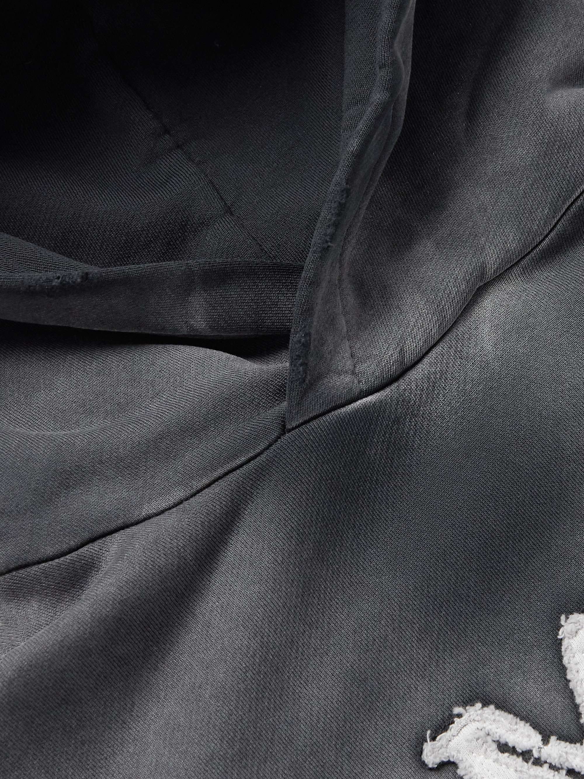 AMIRI Logo-Appliquéd Distressed Cotton-Jersey Hoodie