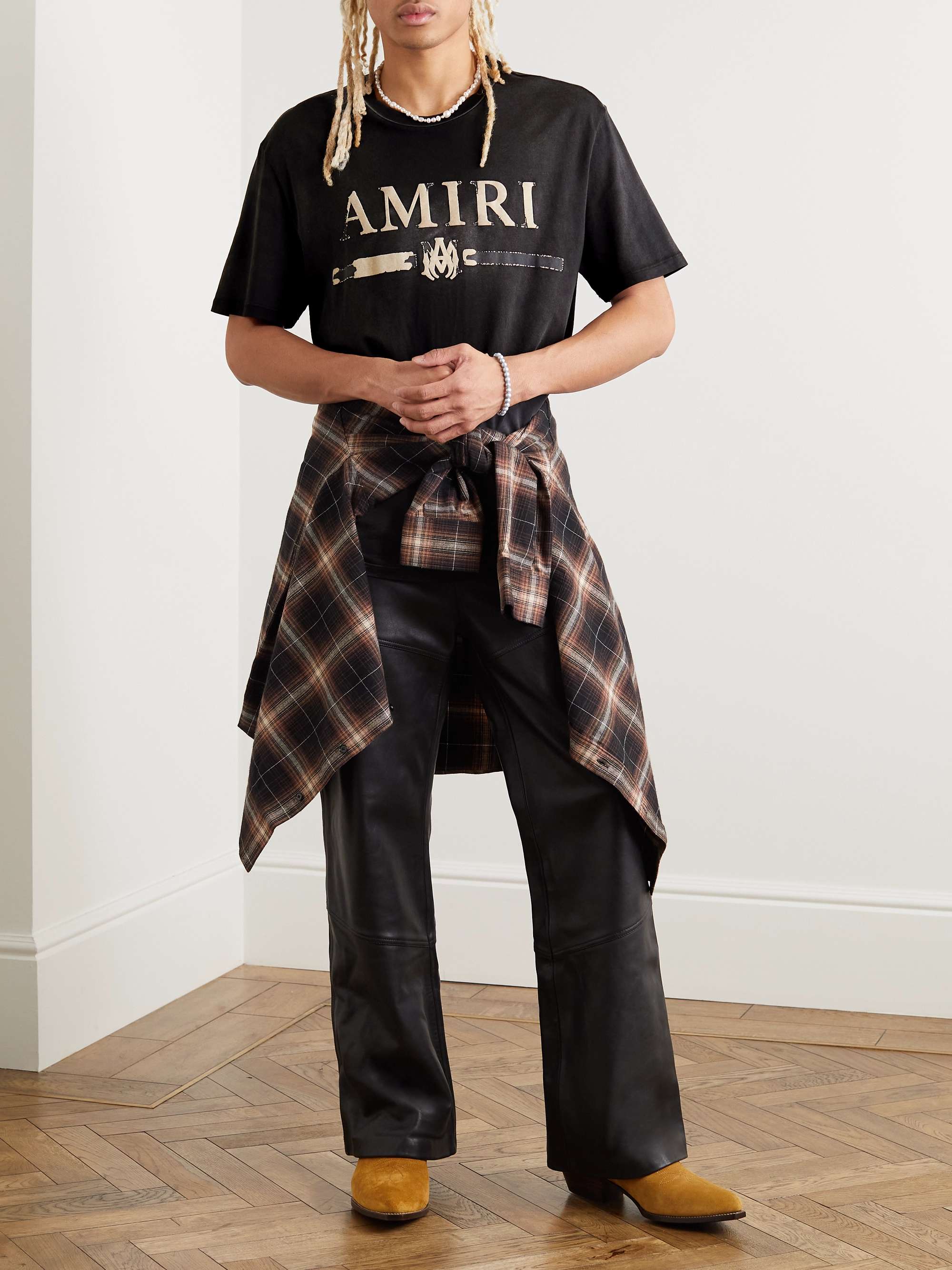 AMIRI Logo-Flocked Cotton-Jersey T-Shirt