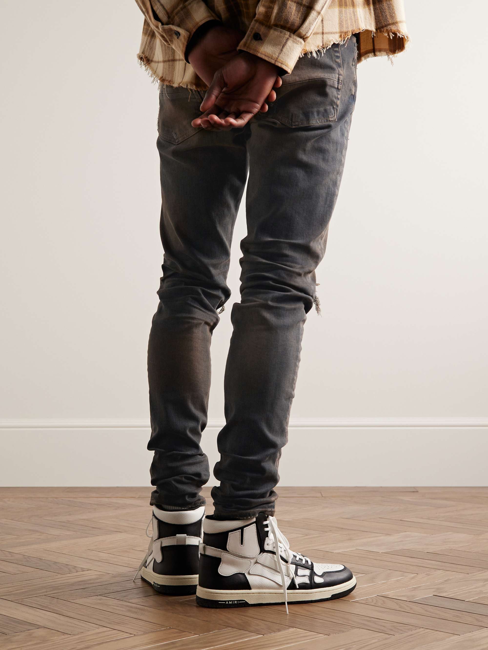 AMIRI MX1 Skinny-Fit Panelled Distressed Jeans