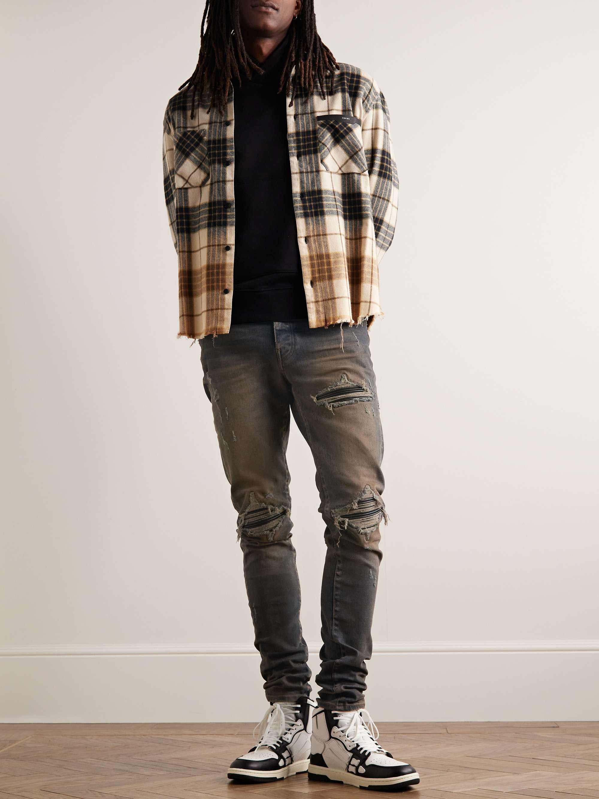 AMIRI MX1 Skinny-Fit Panelled Distressed Jeans