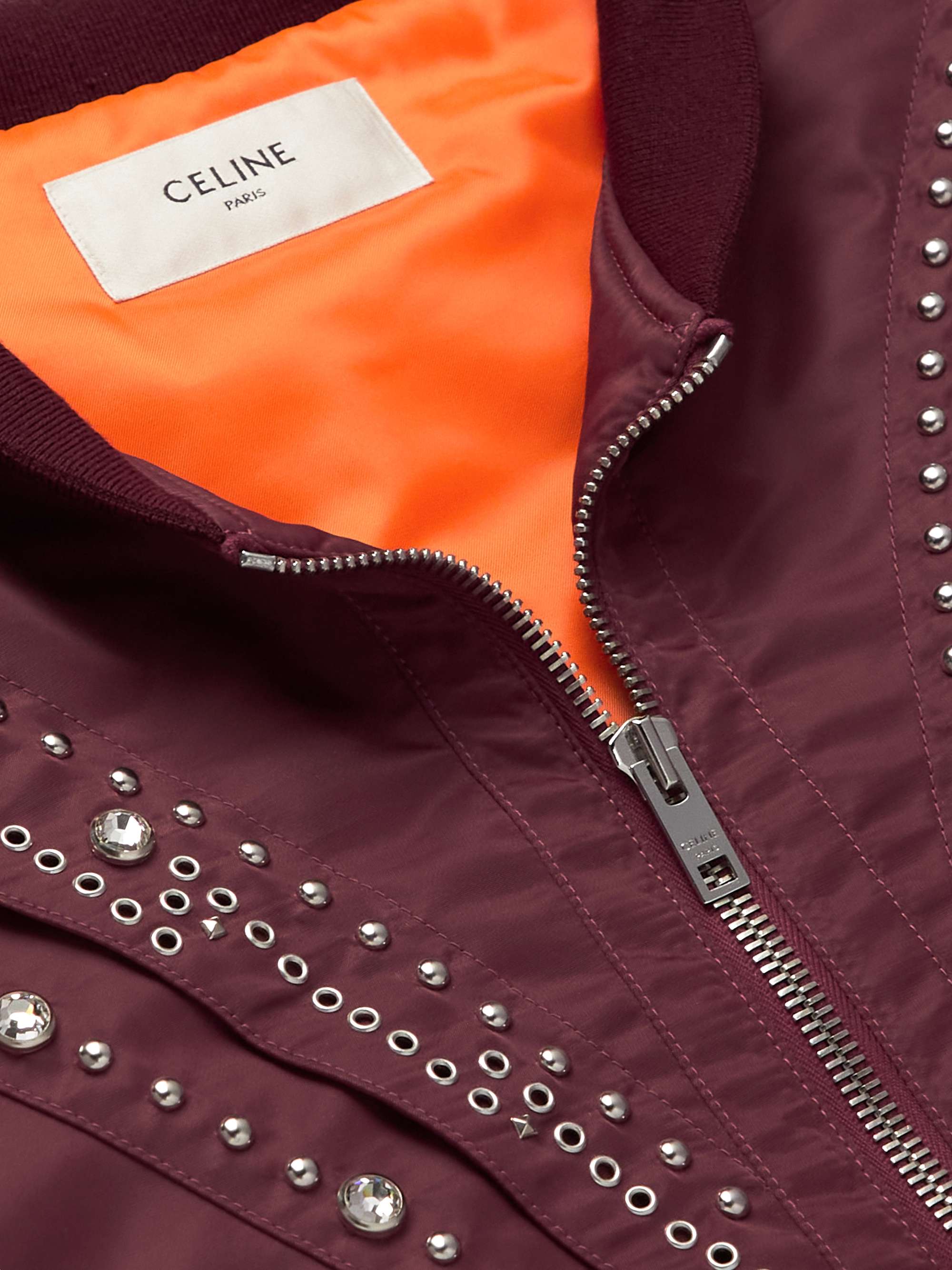 CELINE HOMME Embellished Shell Bomber Jacket