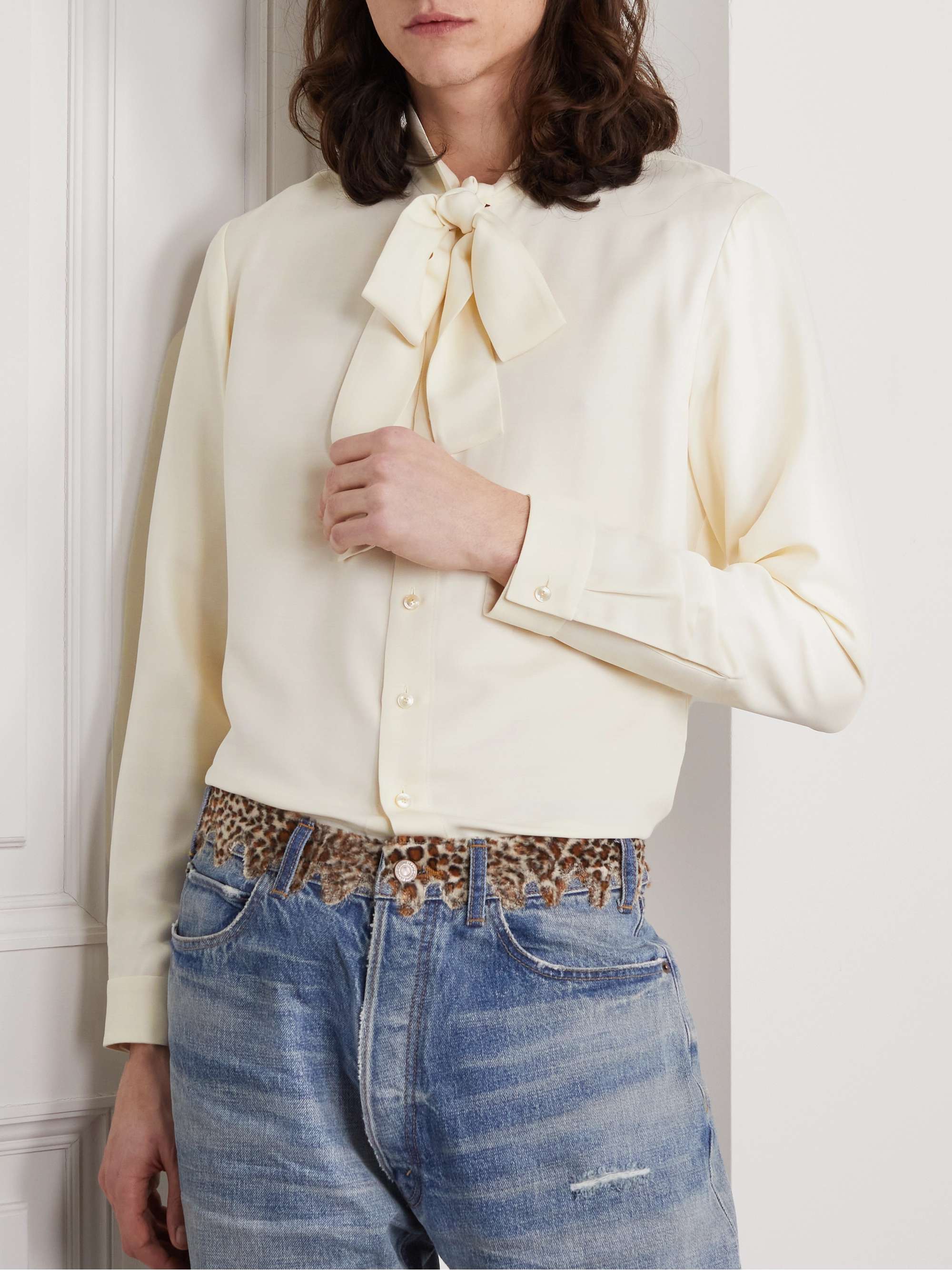 CELINE HOMME Silk and Wool-Blend Cady Shirt