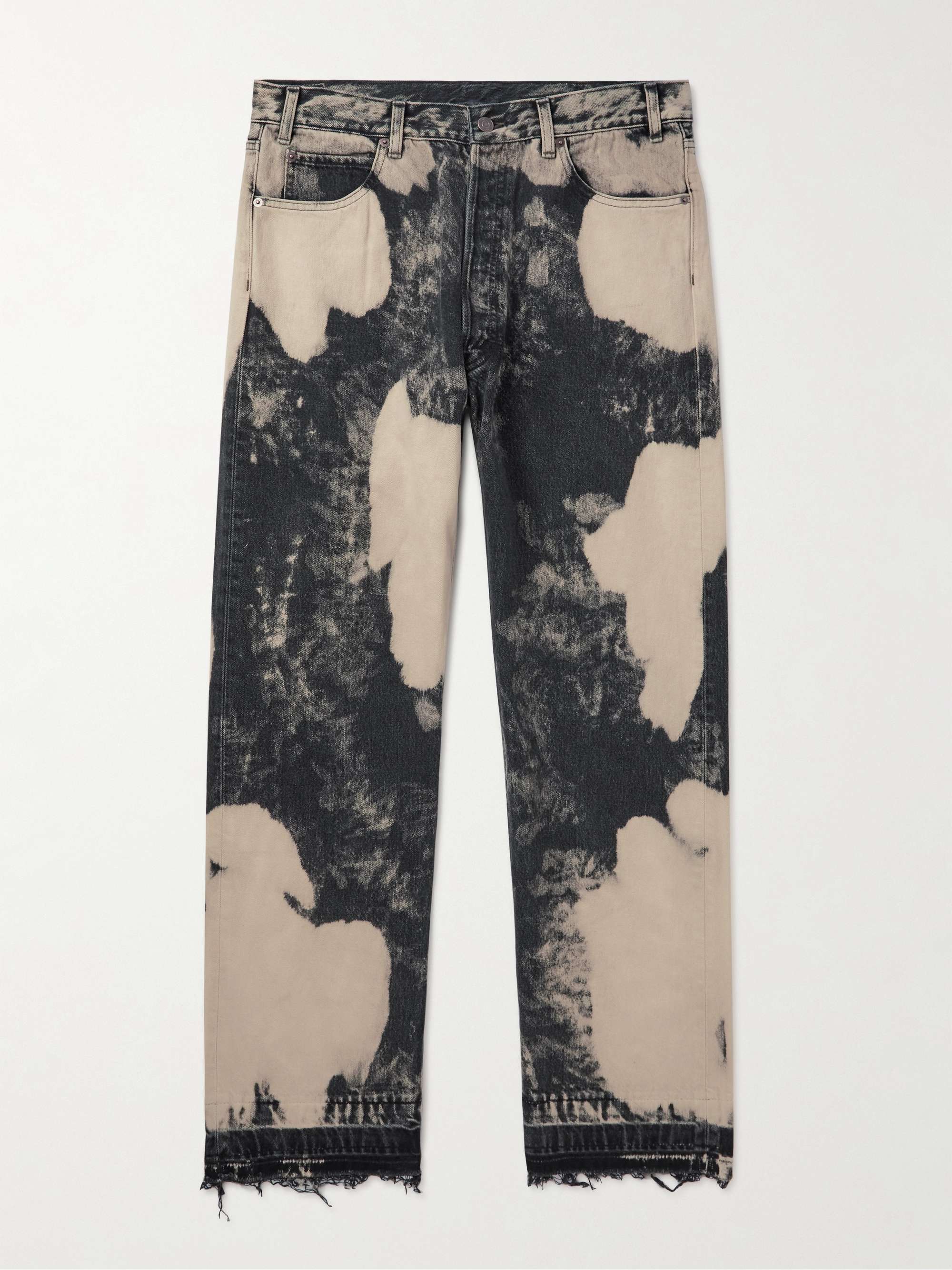 CELINE HOMME Wesley Straight-Leg Distressed Bleached Jeans