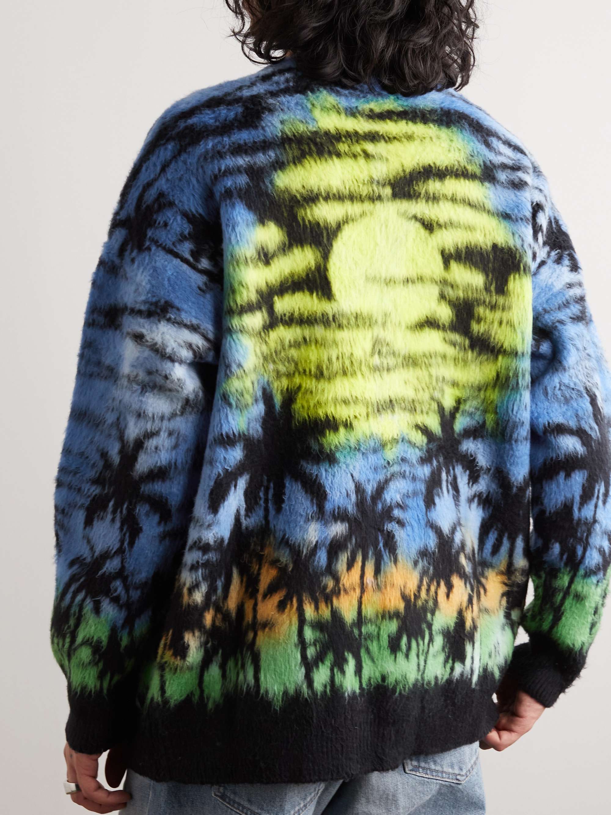 CELINE Brushed Jacquard-Knit Cotton-Blend Cardigan