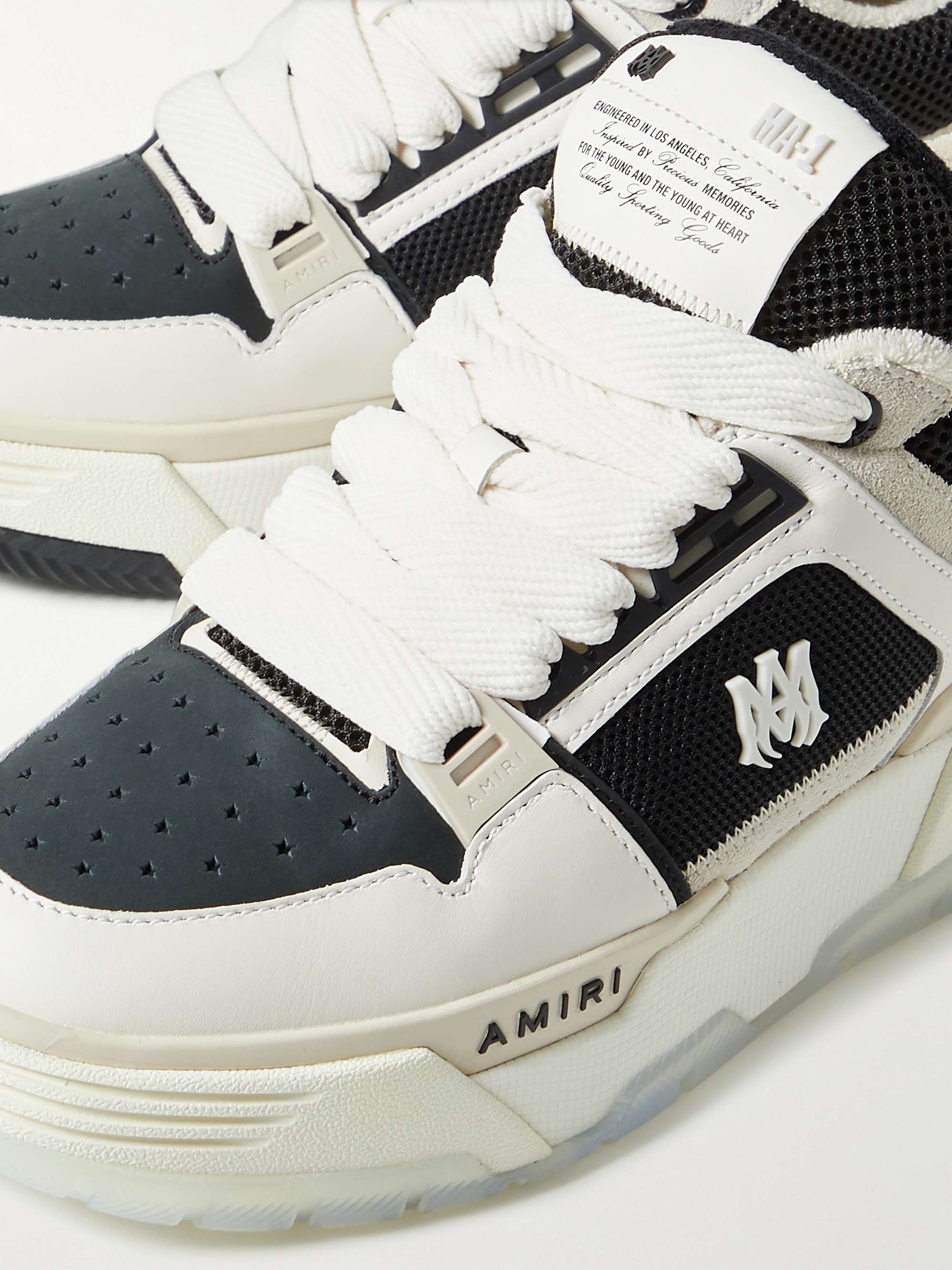 AMIRI MA-1 Leather, Suede and Mesh Sneakers