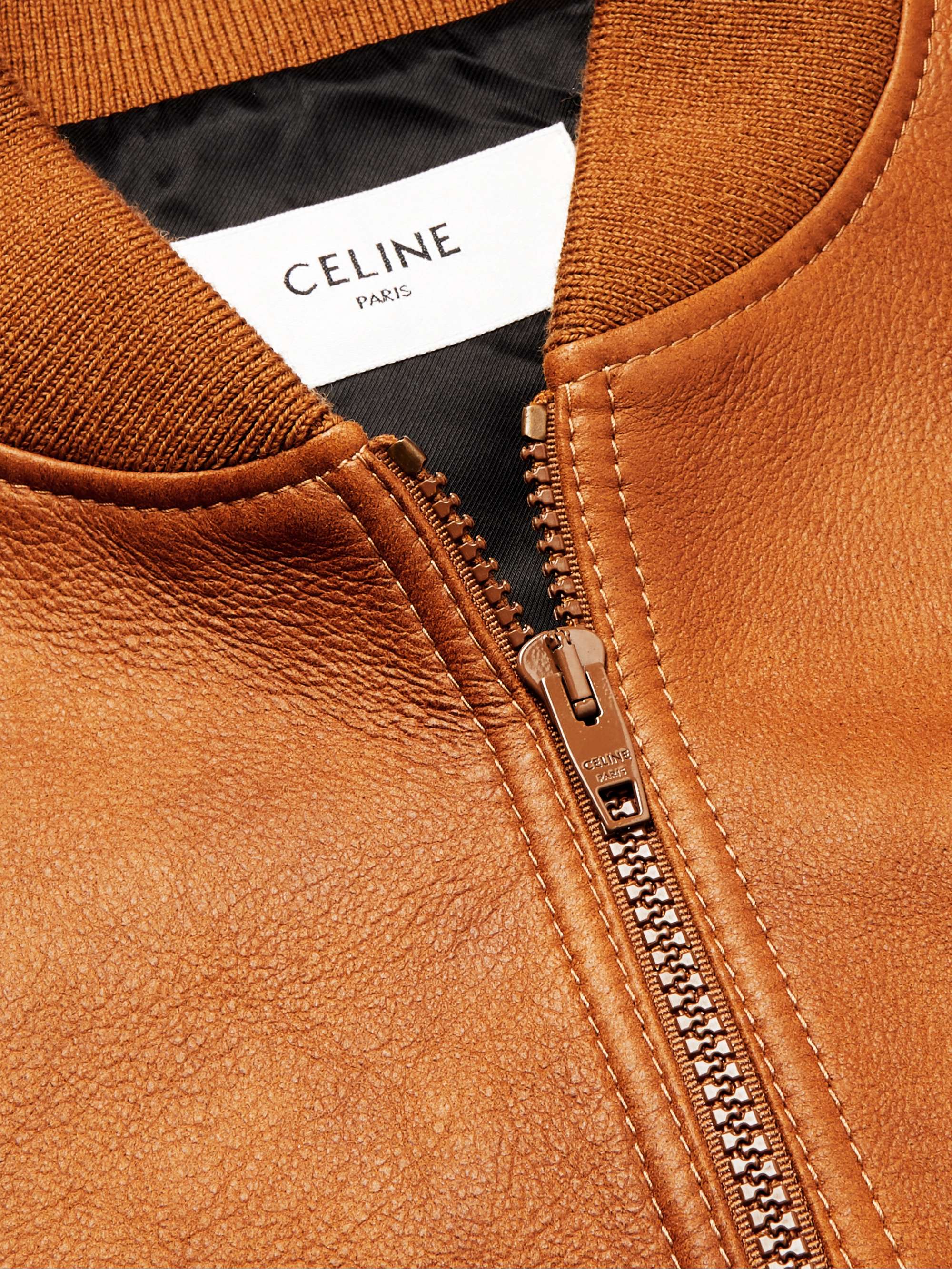 CELINE HOMME Chain-Embellished Fringed Brushed-Suede Jacket