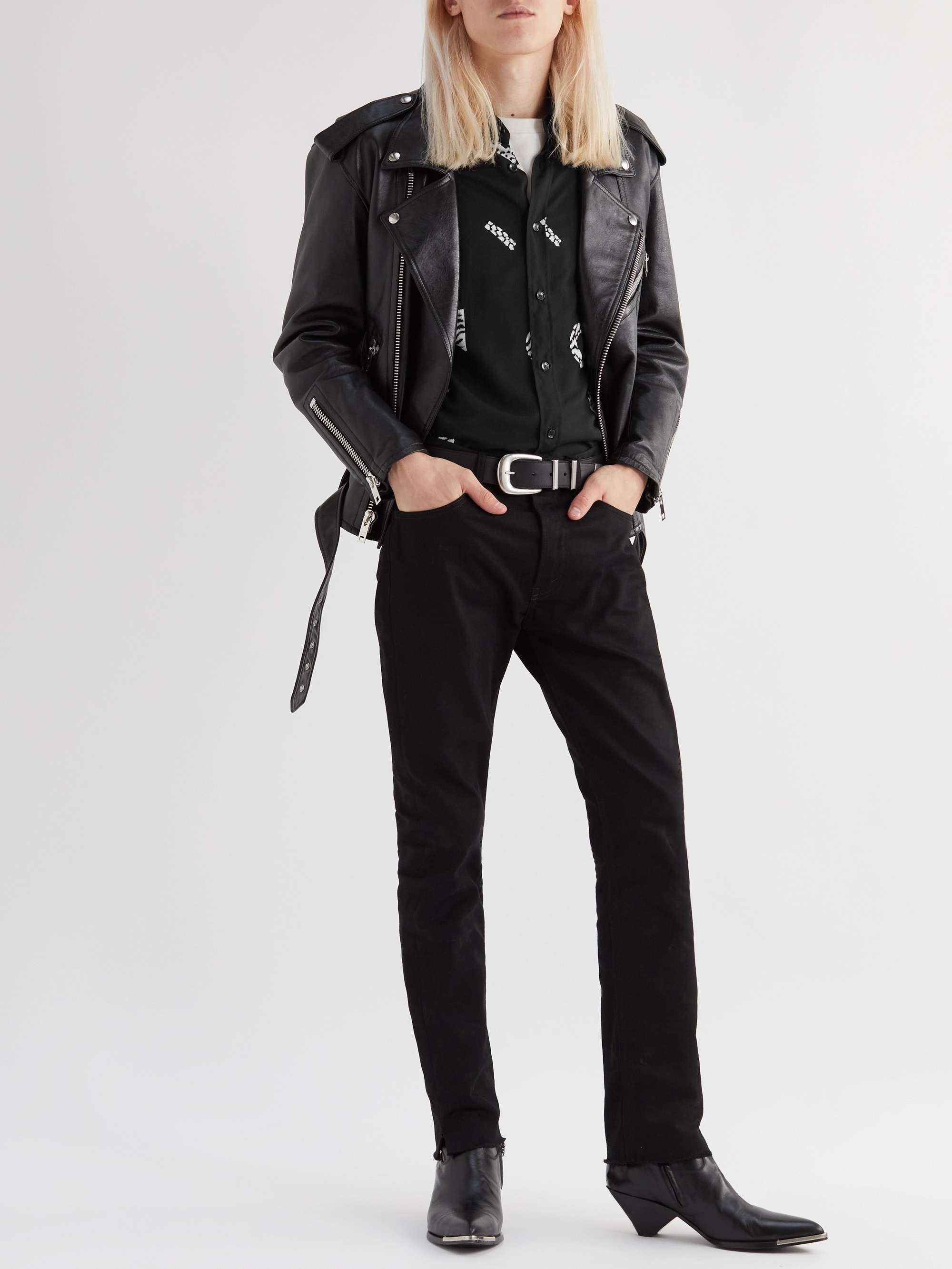 CELINE HOMME Slim-Fit Logo-Print Woven Shirt