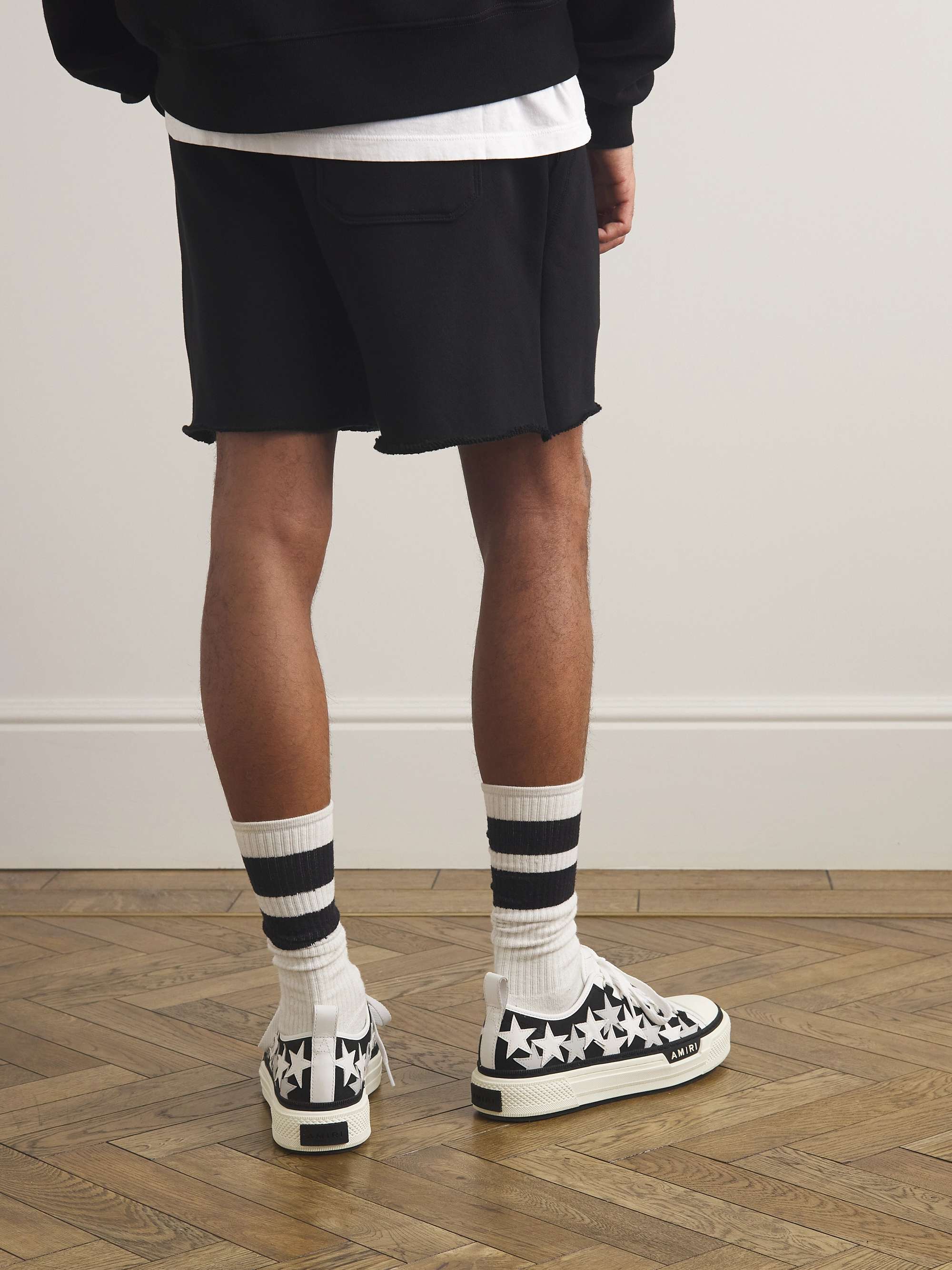 AMIRI Straight-Leg Logo-Embroidered Cotton-Jersey Shorts