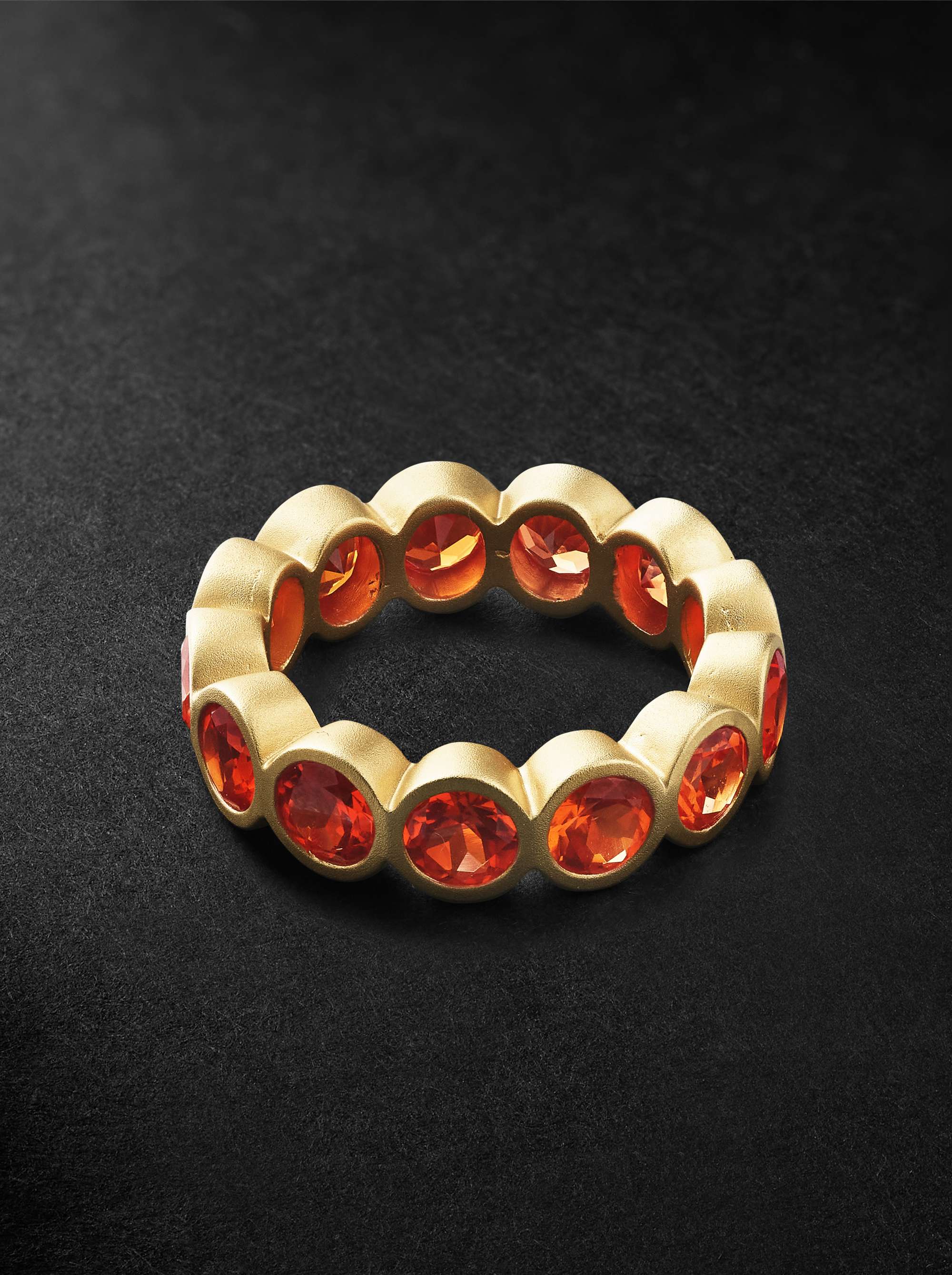 42 SUNS Small 14-Karat Gold Laboratory-Grown Sapphire Eternity Ring