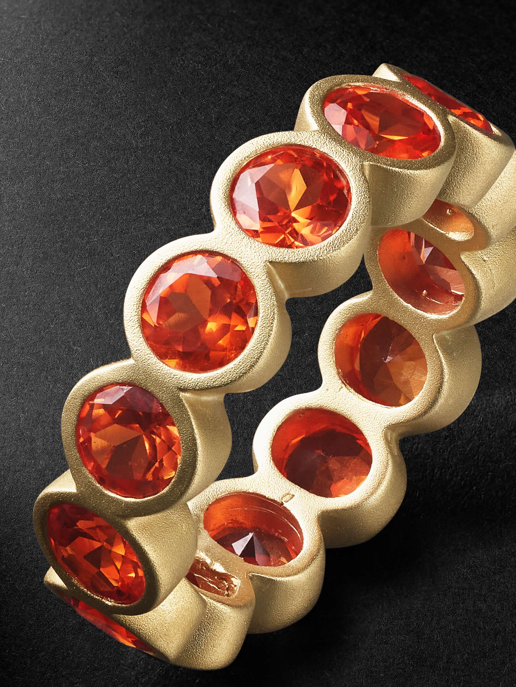 42 SUNS Small 14-Karat Gold Laboratory-Grown Sapphire Eternity Ring