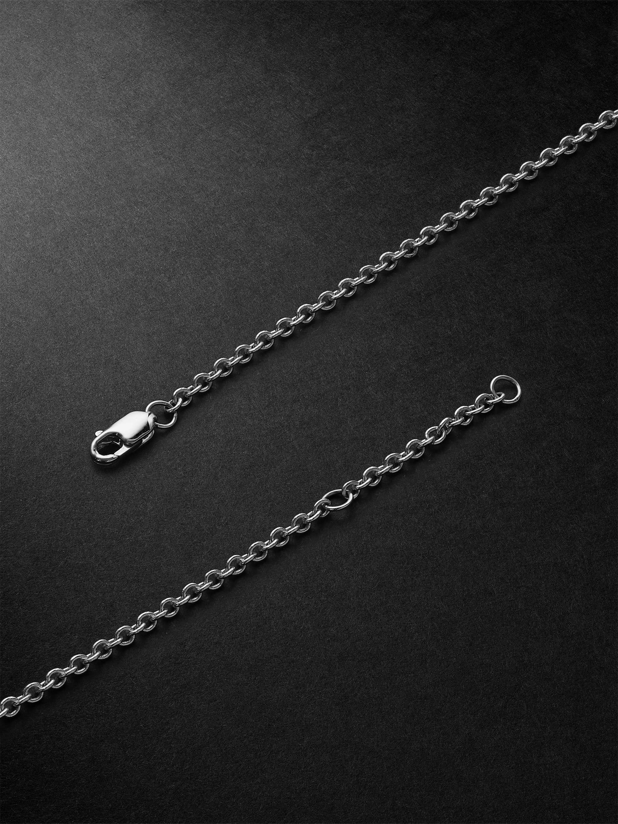 42 SUNS Medium 14-Karat White Gold Topaz Pendant Necklace