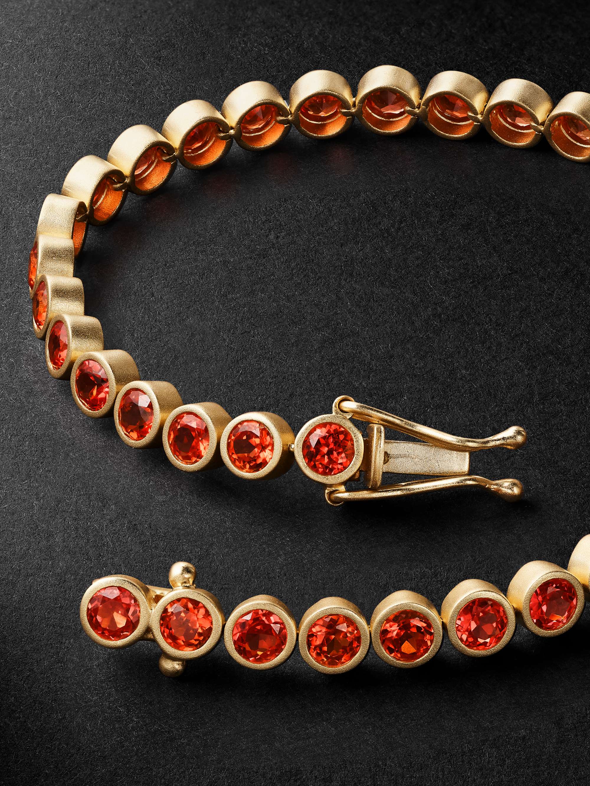 42 SUNS Small 14-Karat Gold Laboratory-Grown Sapphire Bracelet