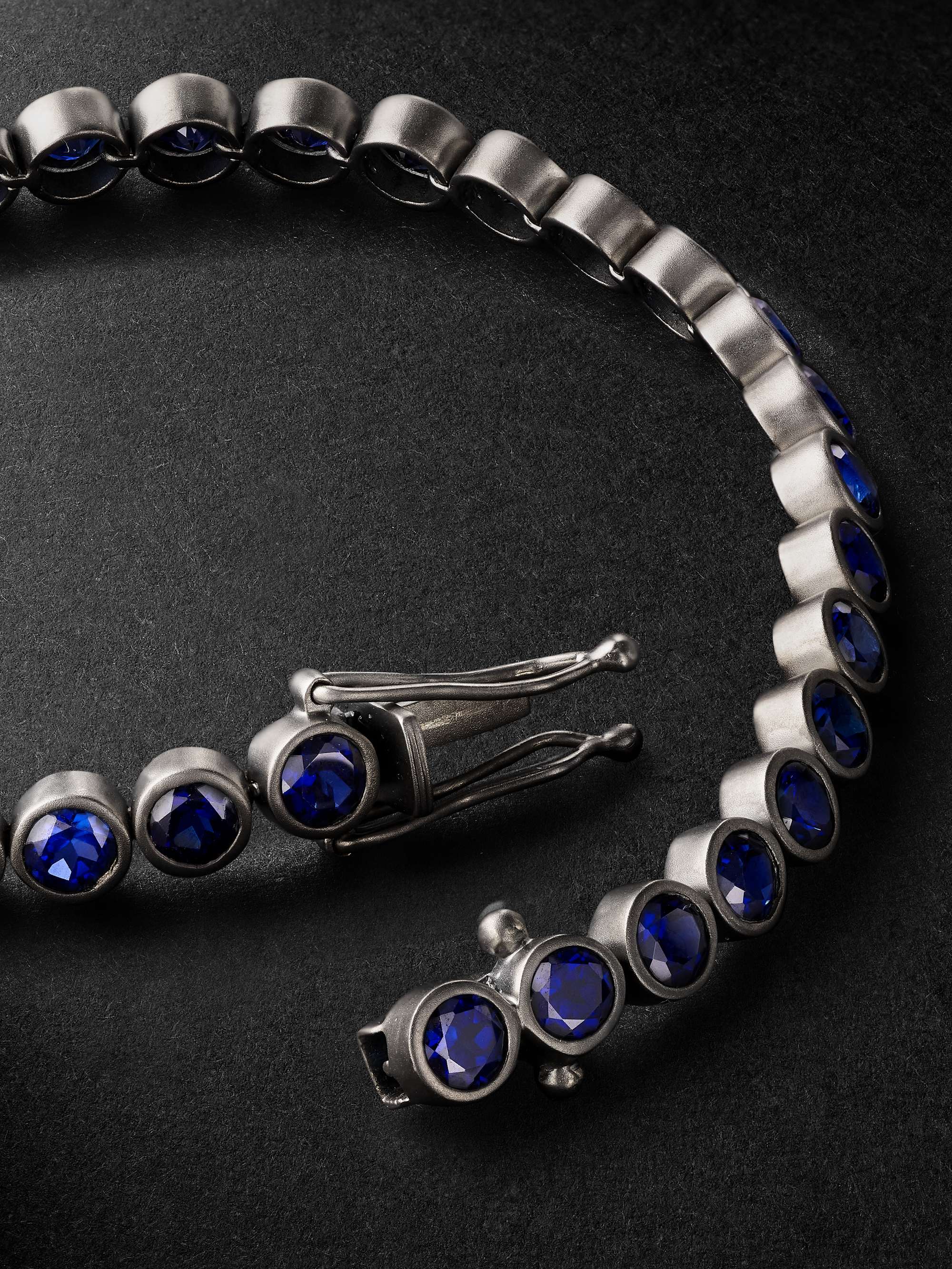 42 SUNS Small 14-Karat Gold Laboratory-Grown Sapphire Bracelet