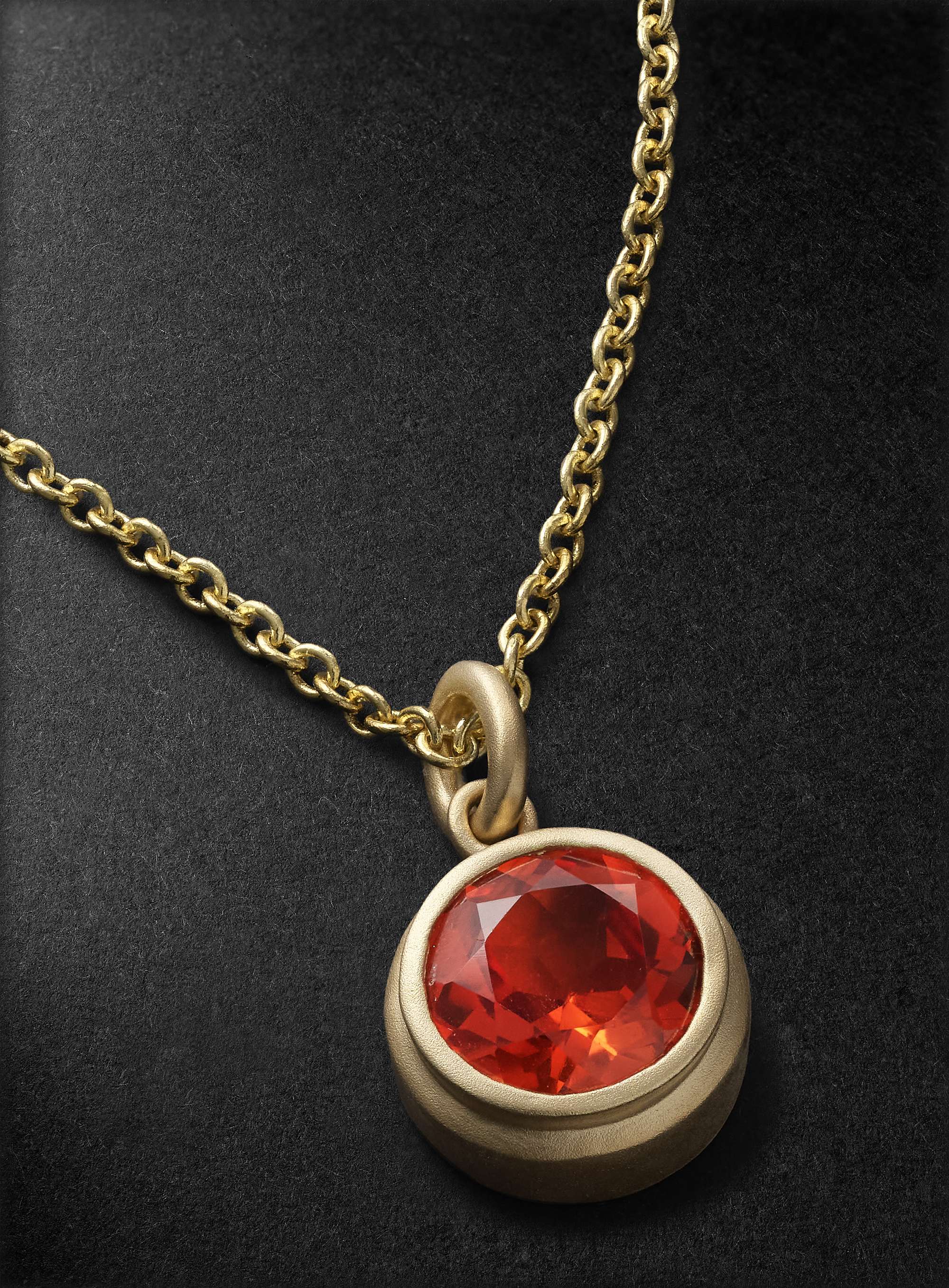 42 SUNS Medium 14-Karat White Gold Topaz Pendant Necklace