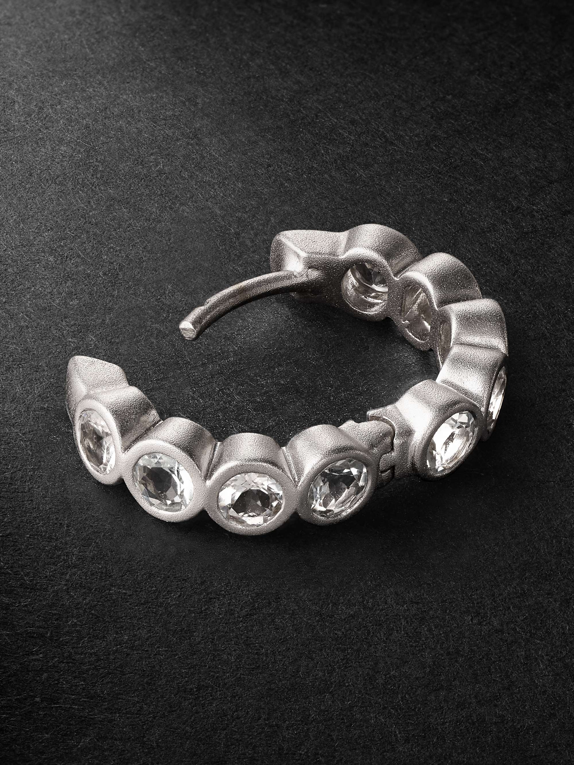 42 SUNS 14-Karat White Gold Topaz Single Hoop Earring