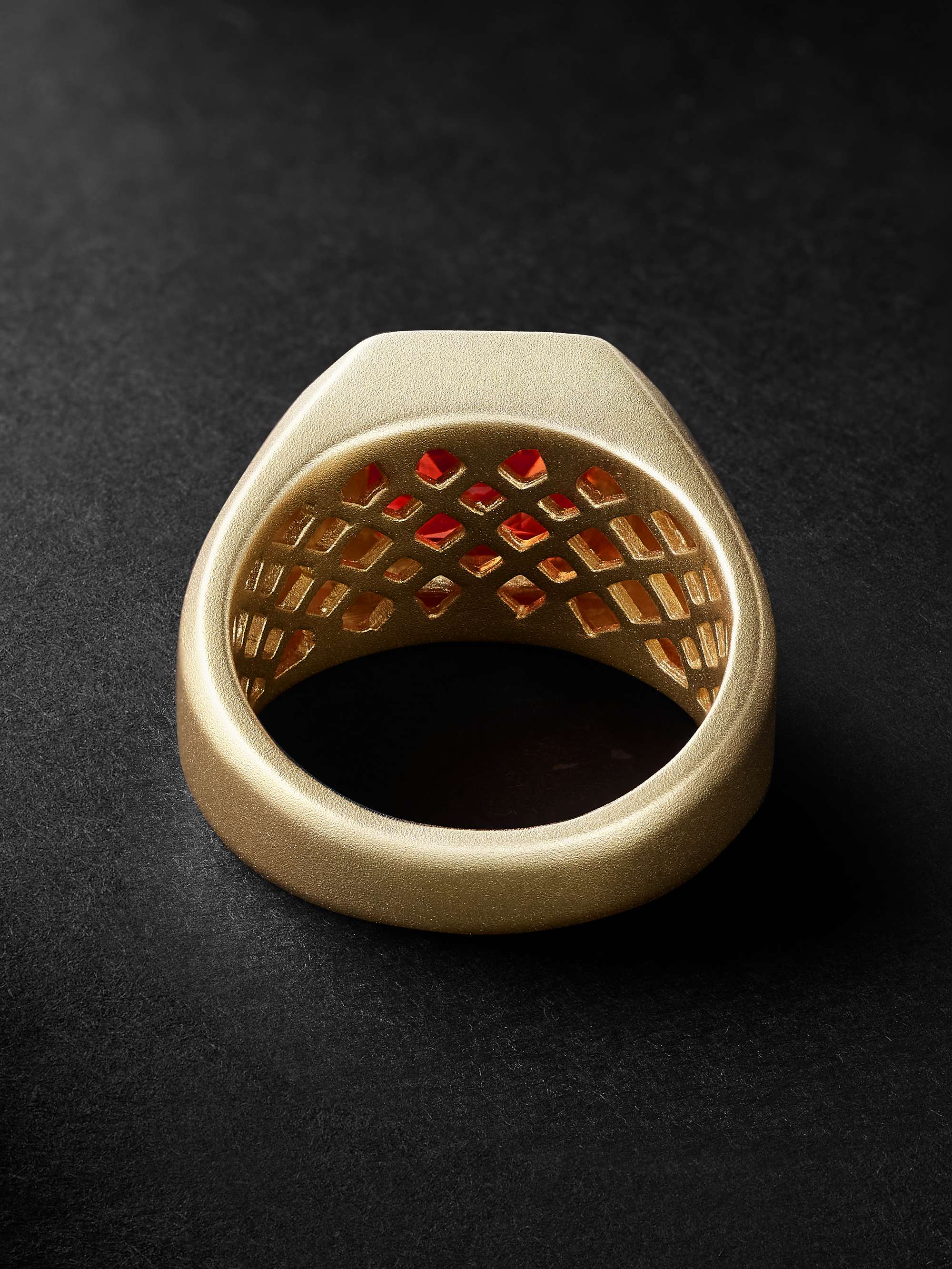 42 SUNS Medium 14-Karat Blackened Gold Laboratory-Grown Sapphire Ring
