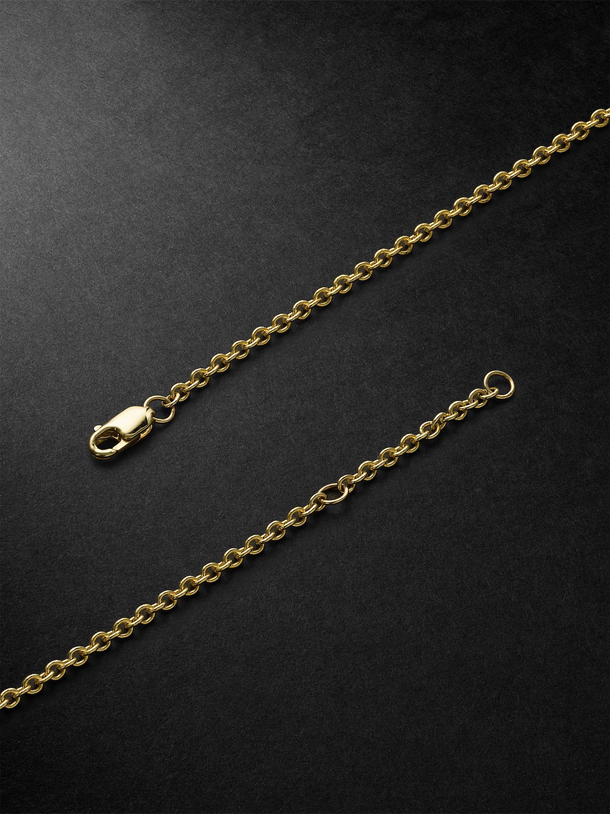 42 SUNS Large 14-Karat Gold Laboratory-Grown Sapphire Necklace