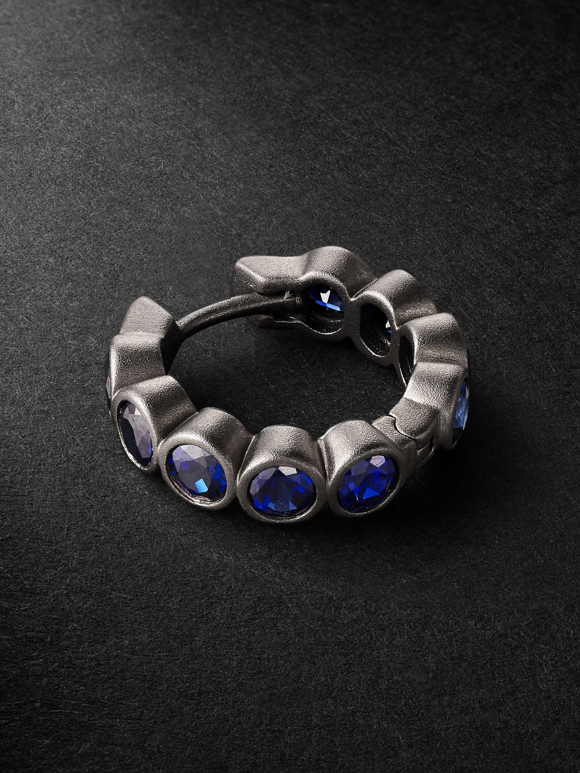 42 SUNS 14-Karat Blackened Gold Laboratory-Grown Sapphire 42 SUNS 14-Karat Blackened Gold Laboratory-Grown Sapphire