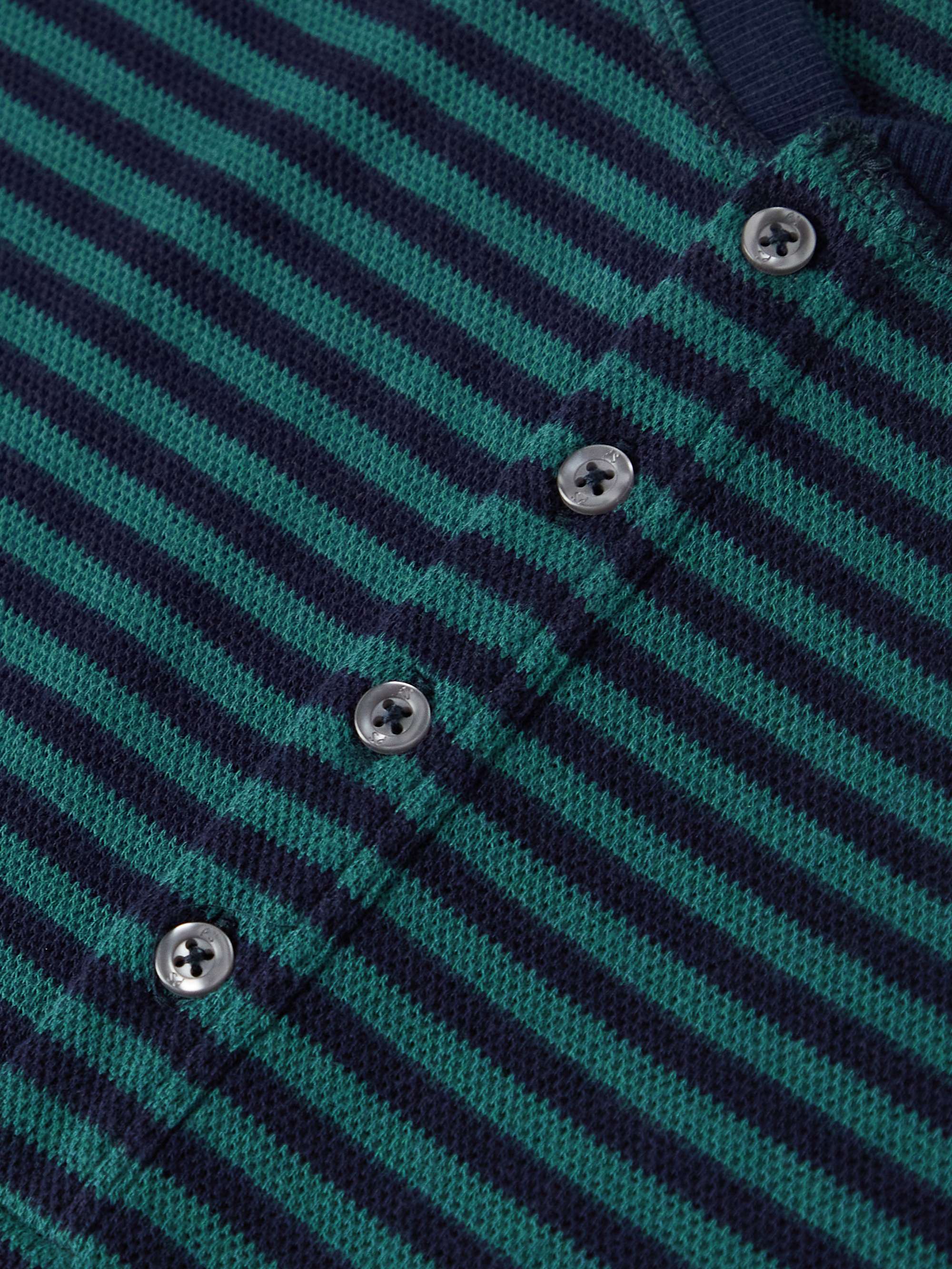 PAUL SMITH Striped Cotton and Modal-Blend Piqué Henley T-Shirt