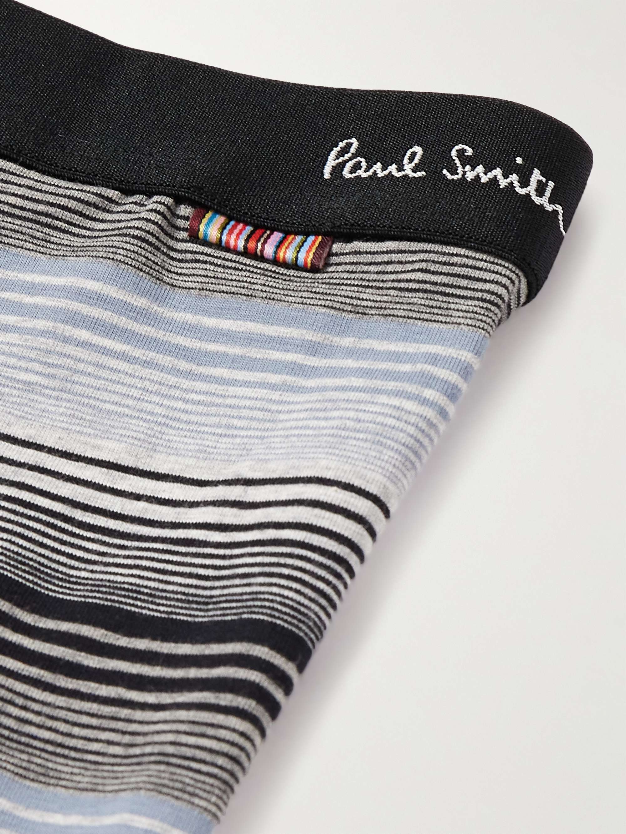 PAUL SMITH Long-Length Striped Stretch-Cotton Boxer Briefs for Men | MR ...