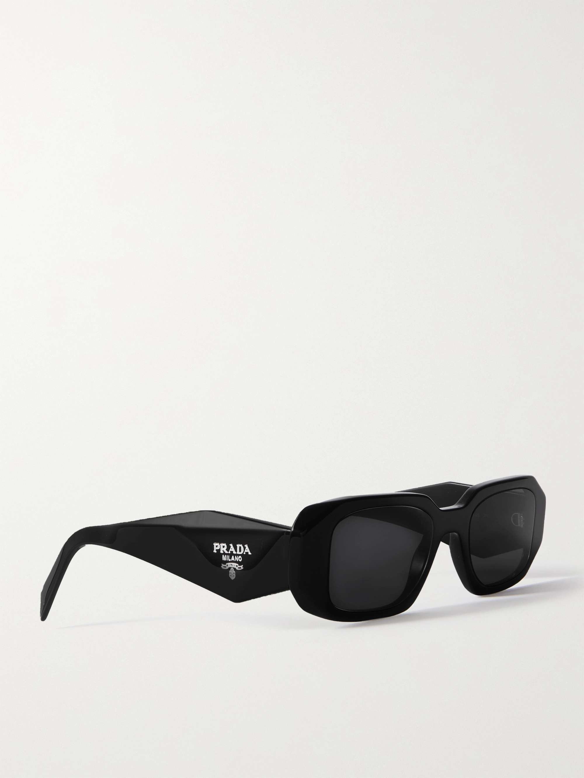 Black Oval-Frame Acetate Sunglasses | PRADA EYEWEAR | MR PORTER
