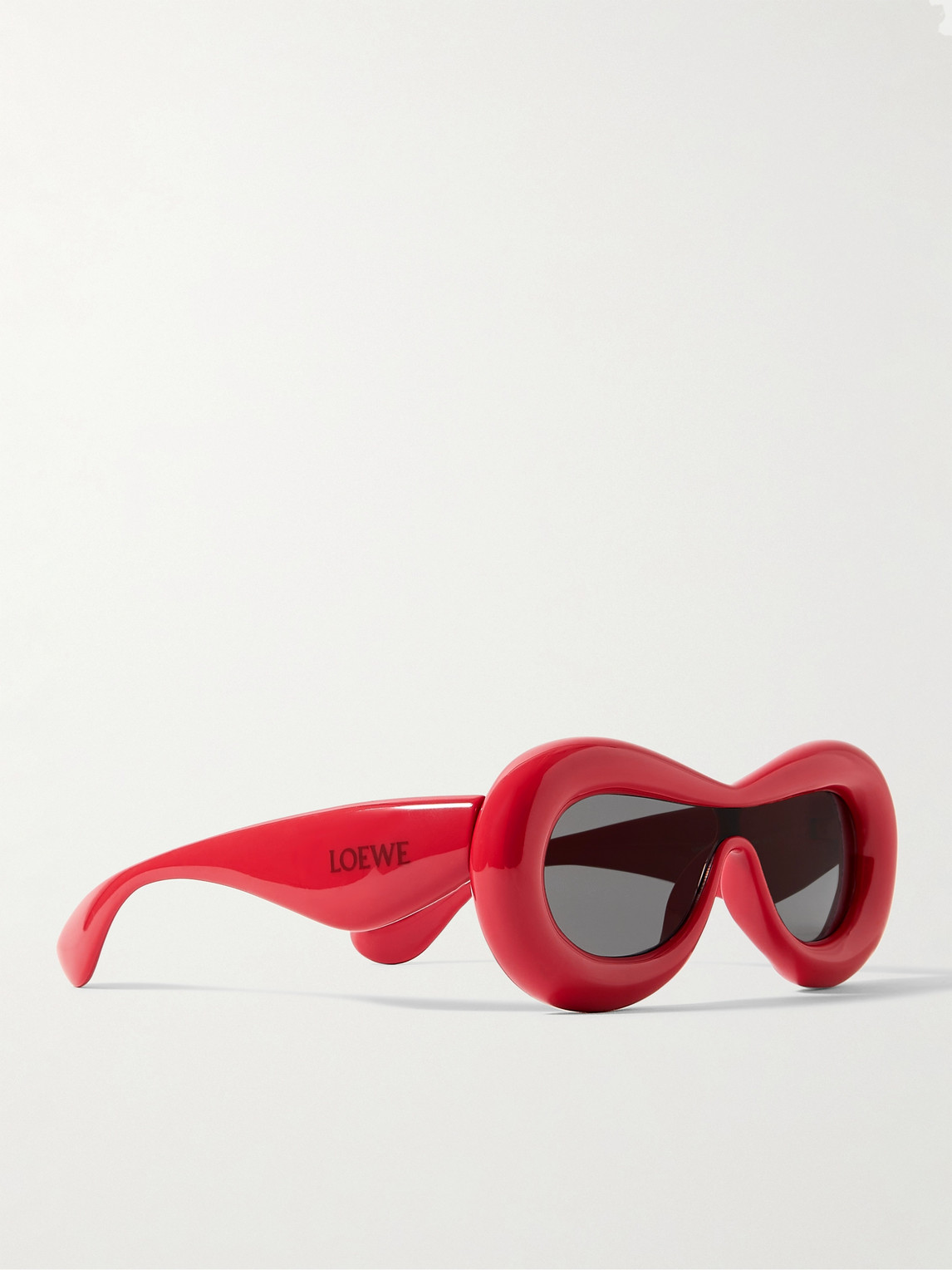 Shop Loewe Round-frame Acetate Sunglasses In Red