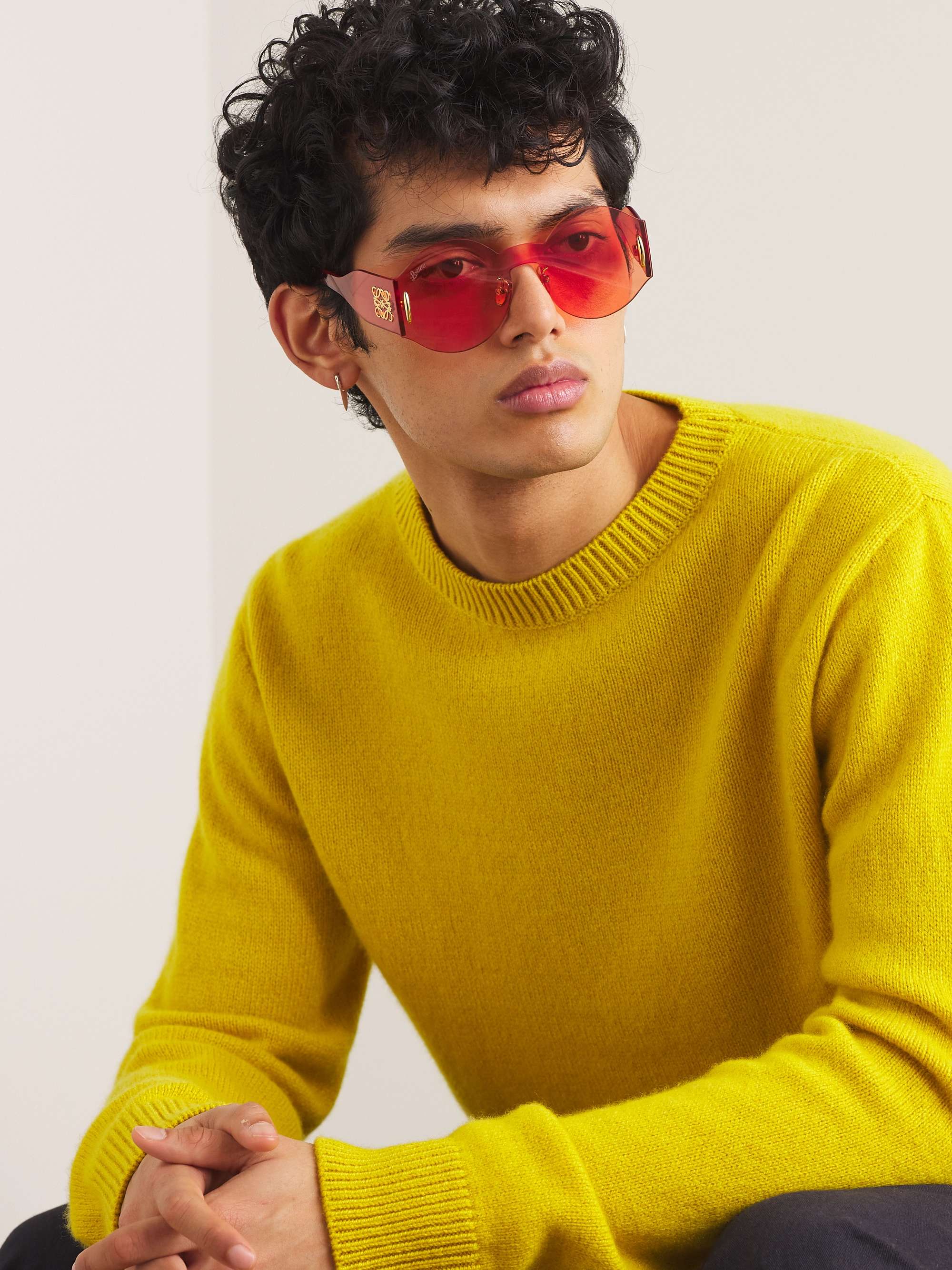 LOEWE Curvy Cat-Eye Acetate Sunglasses for Men