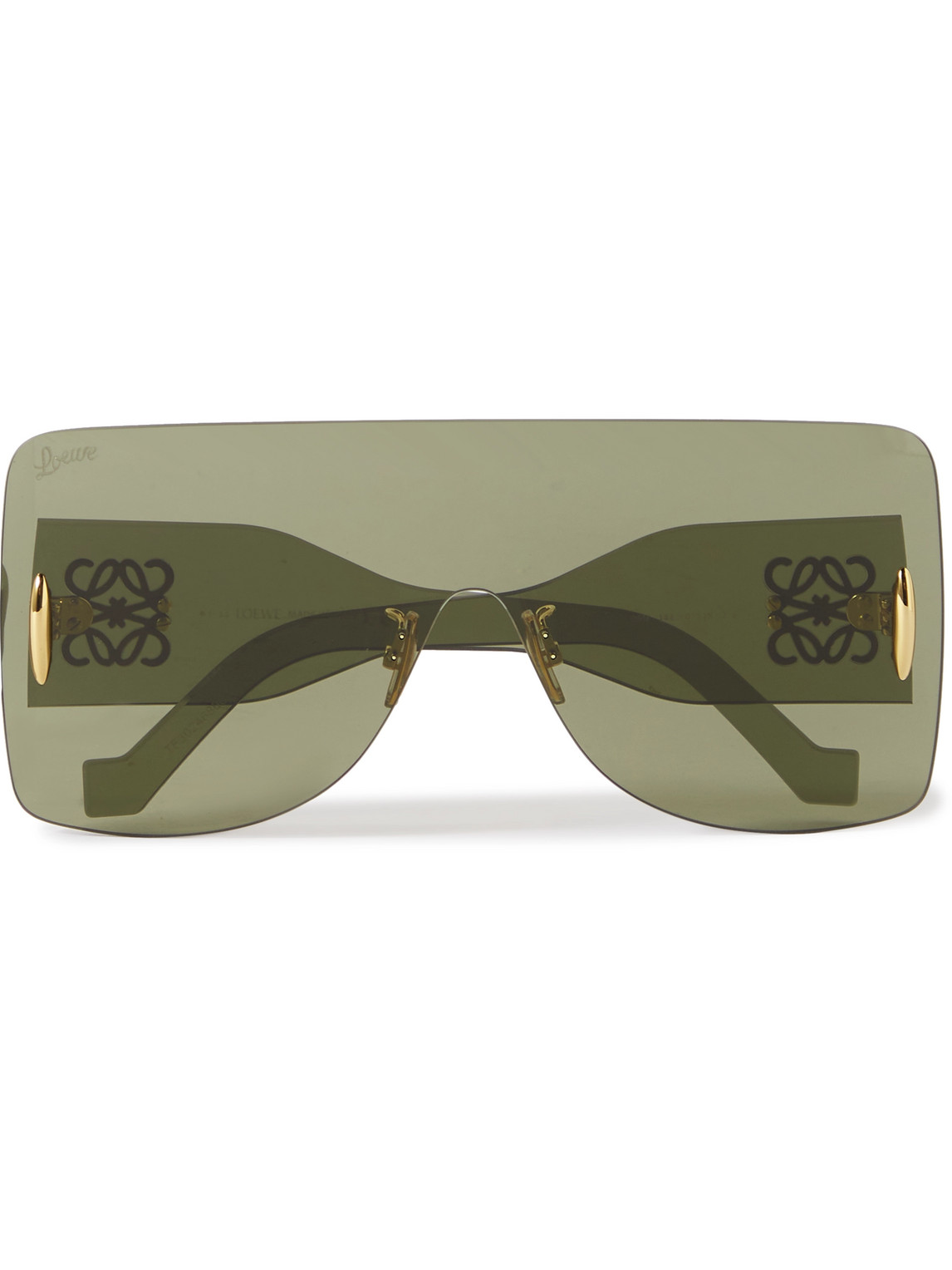 Loewe Frameless Nylon Sunglasses In Green