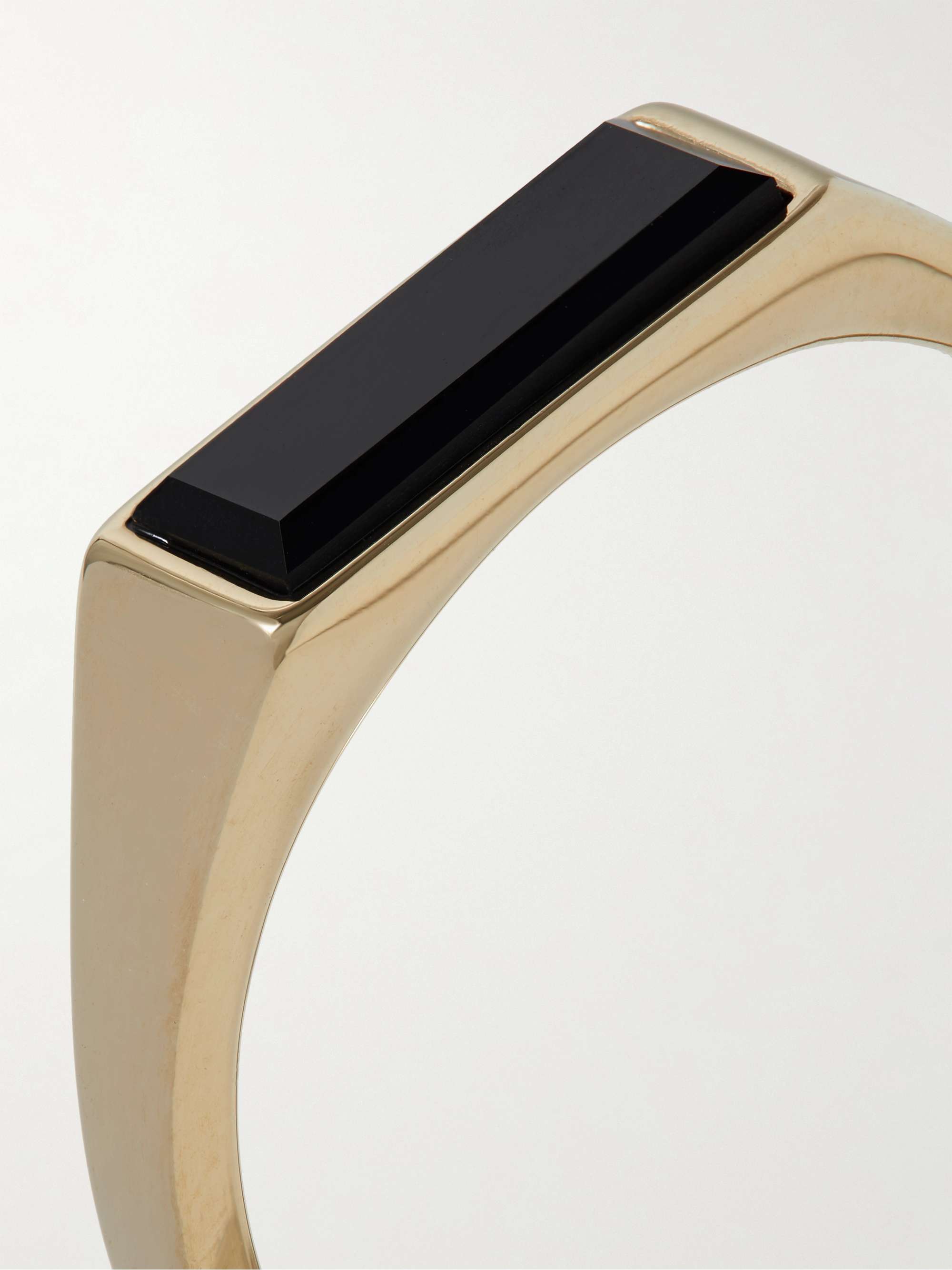 MIANSAI Thin Lennox Gold Vermeil Onyx Ring