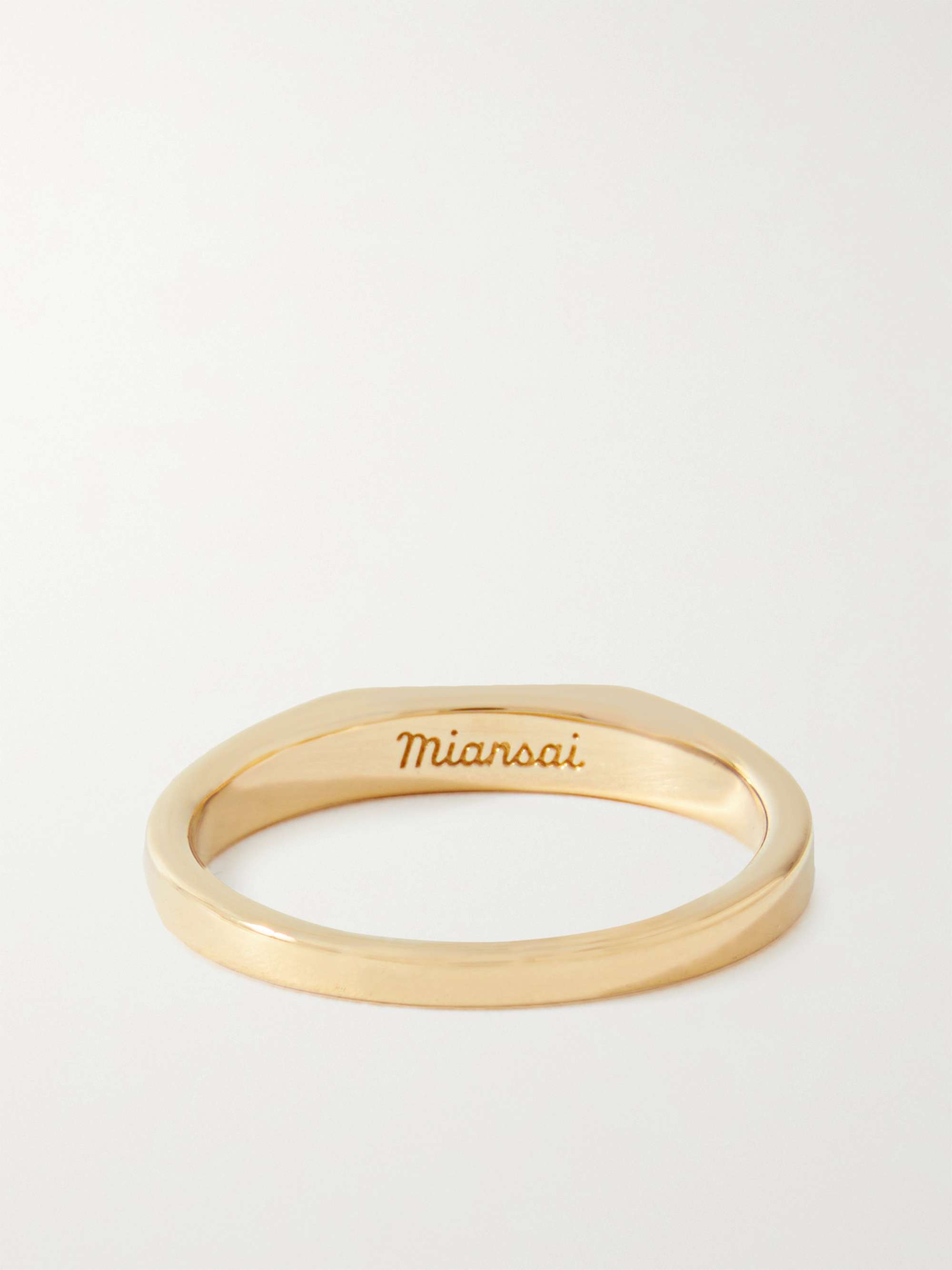 MIANSAI Thin Geo Gold Vermeil Black Diamond Ring