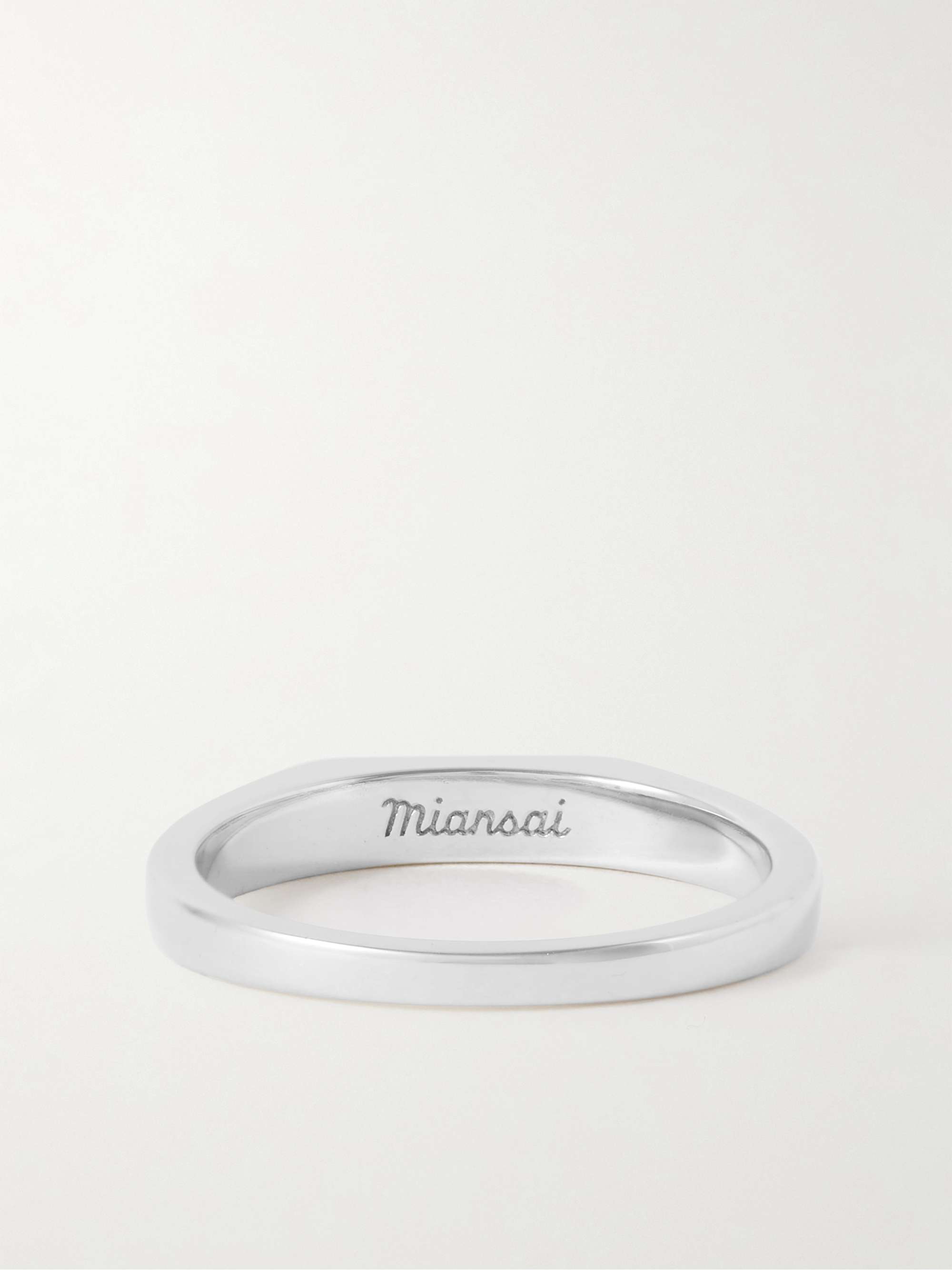 MIANSAI Thin Geo Sterling Silver Blackened Diamond Ring