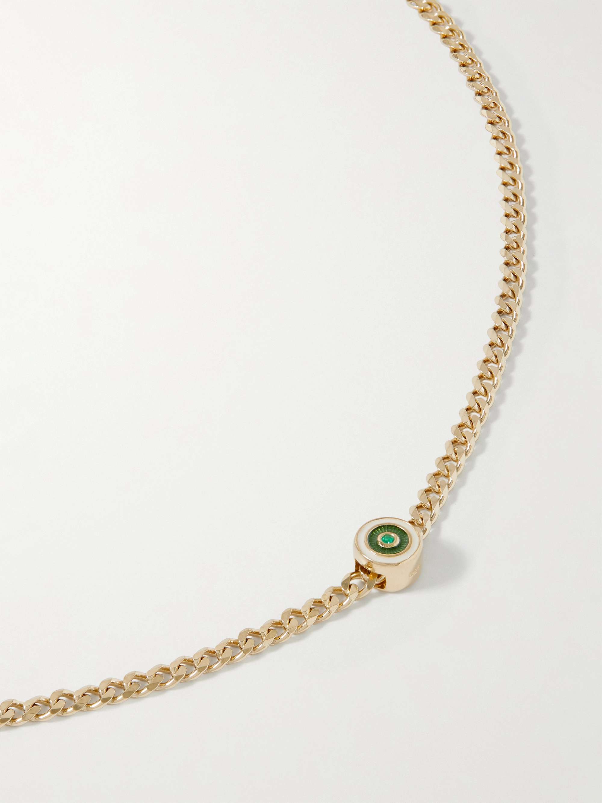 MIANSAI Opus Gold Vermeil, Enamel and Chalcedony Pendant Necklace