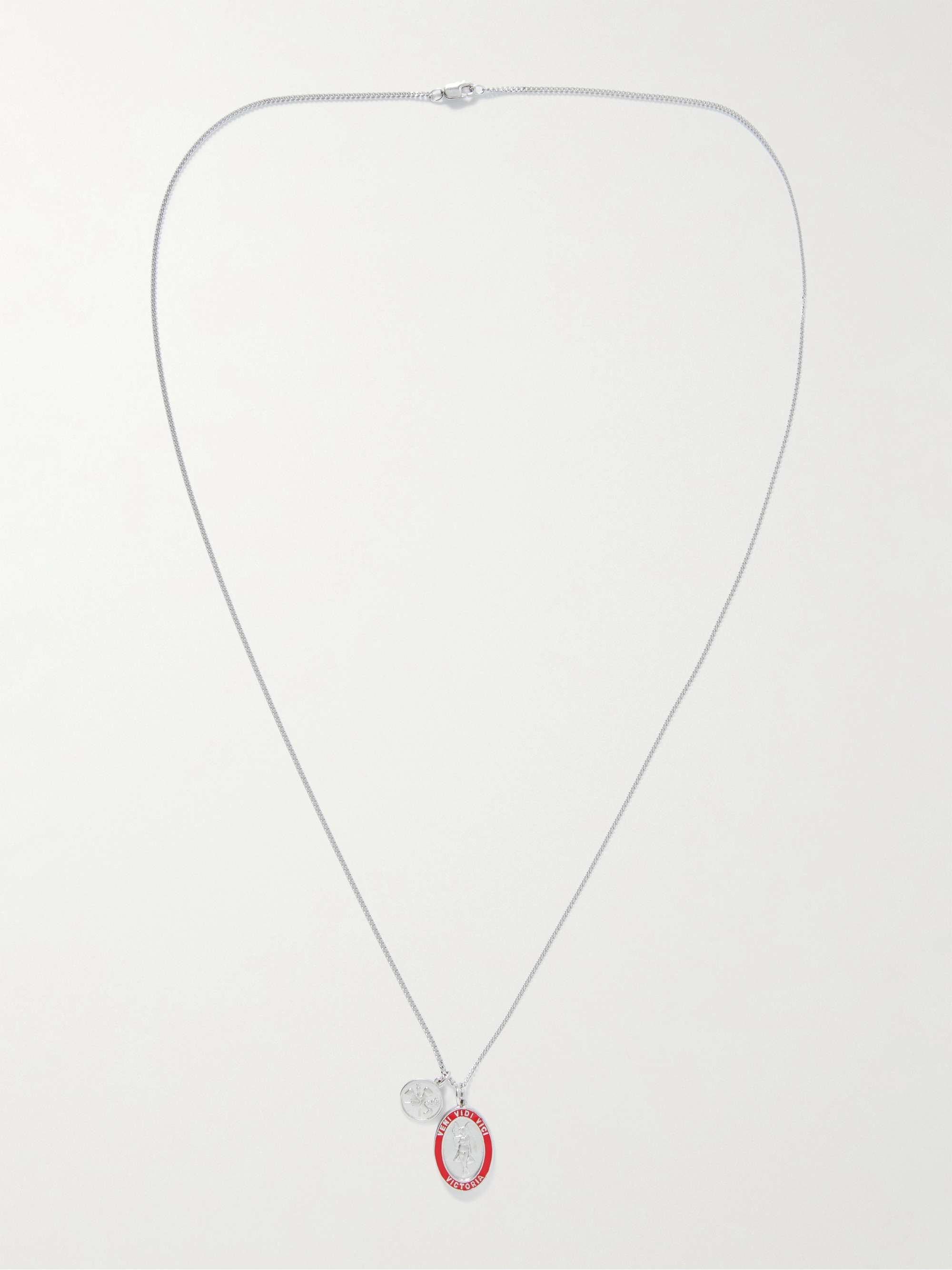 MIANSAI Victoria Rhodium-Plated and Enamel Necklace