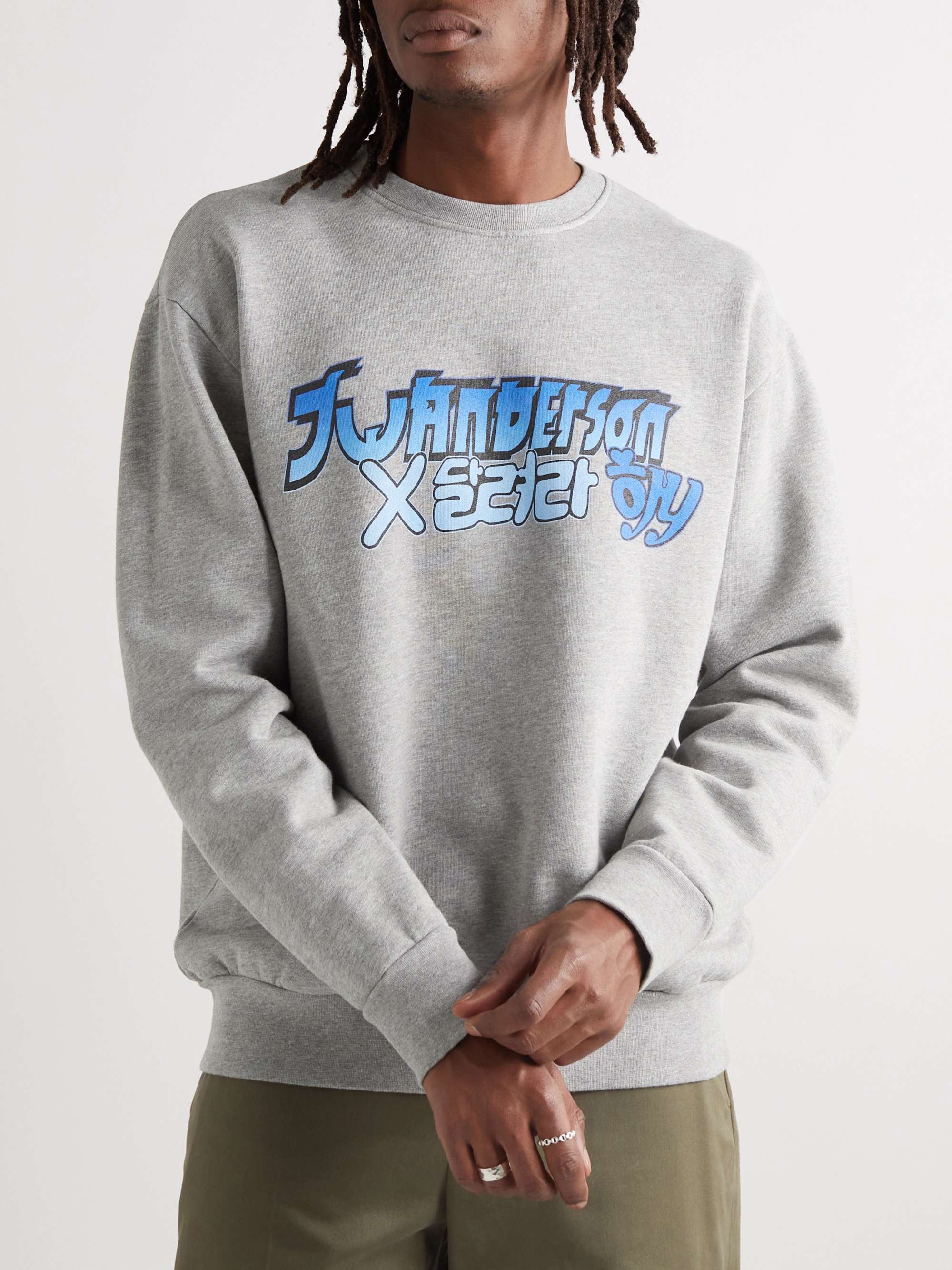 JW ANDERSON Printed Cotton-Jersey Sweater